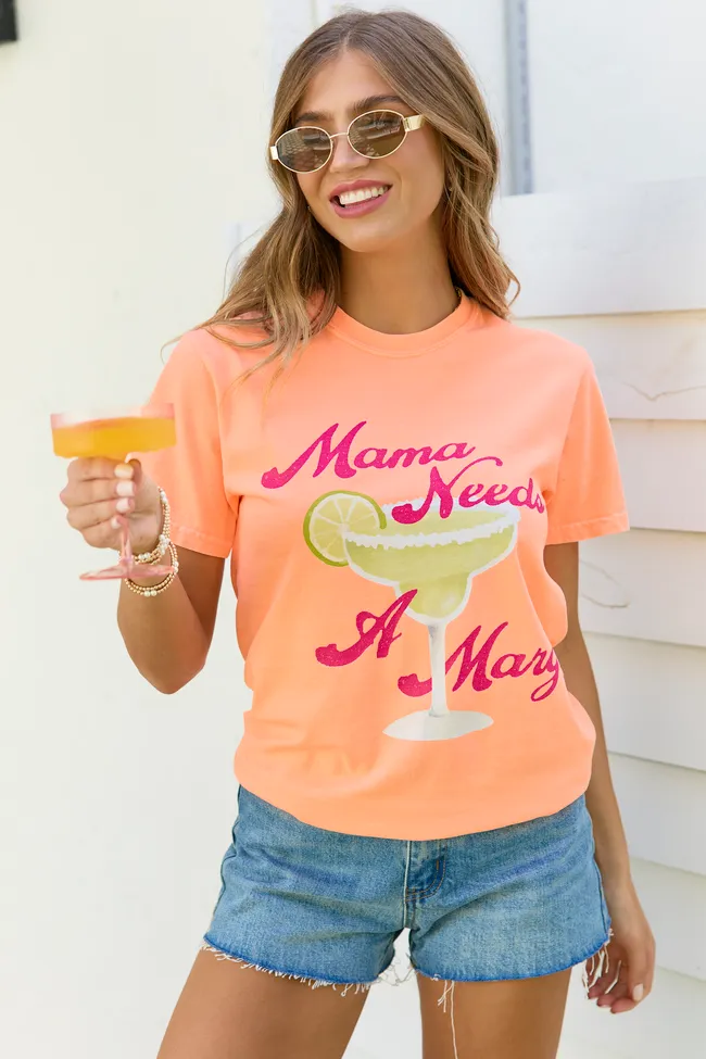 Mama Needs A Marg Neon Orange Graphic Tee sold by Zulily product image thumbnail 2