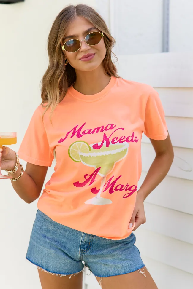 Mama Needs A Marg Neon Orange Graphic Tee sold by Zulily product image thumbnail 3