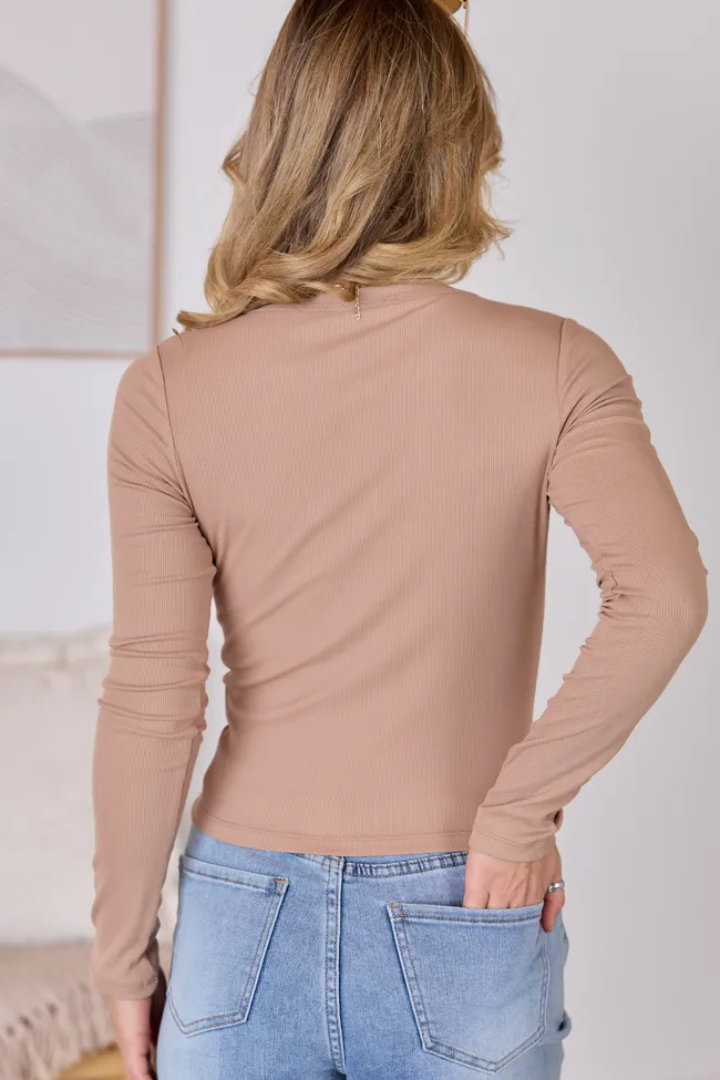Nora Brown Crewneck Henley Top sold by Zulily product image thumbnail 5