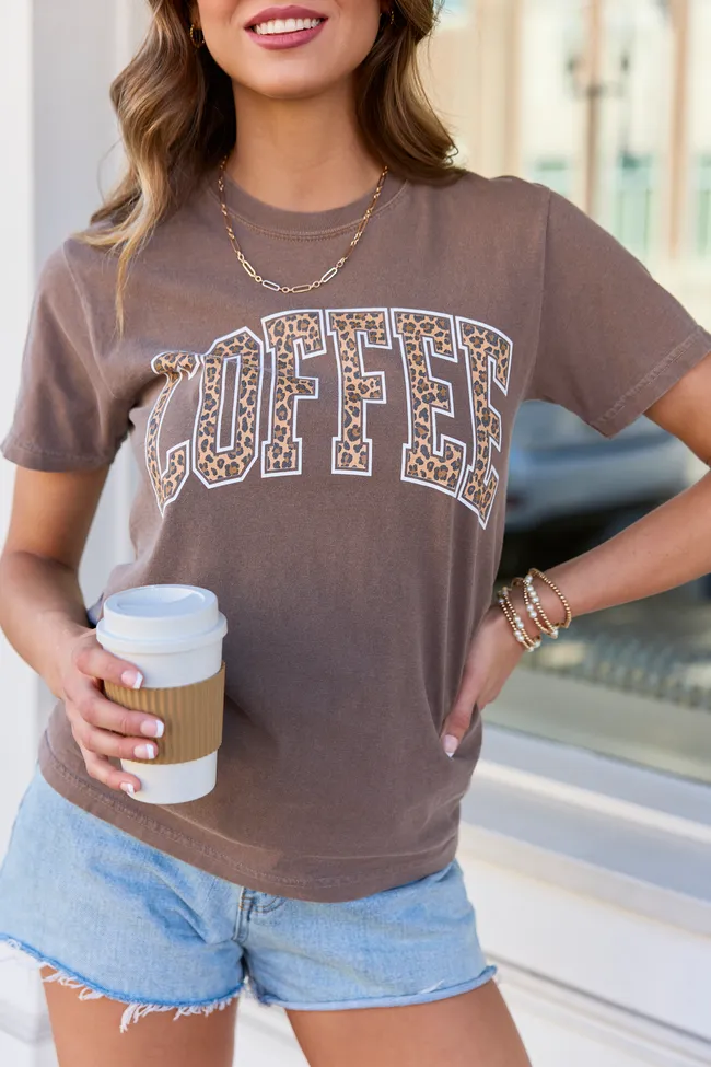 Coffee Leopard Print Brown Graphic Tee sold by Zulily product image thumbnail 2
