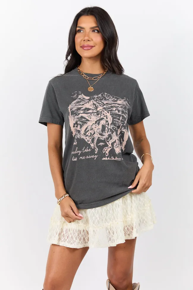 Cowboy Take Me Away Dark Grey Graphic Tee sold by Zulily product image thumbnail 4