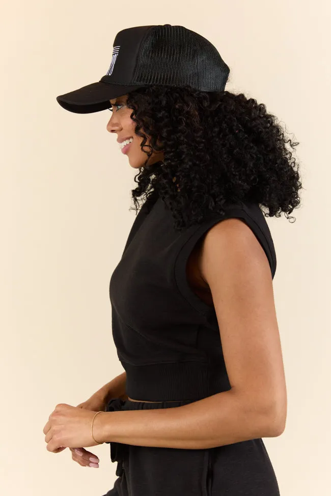 All Star Black Fitted Banded Waist Sleeveless Crop Top sold by Zulily product image thumbnail 4