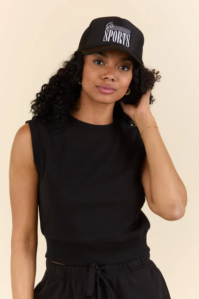 All Star Black Fitted Banded Waist Sleeveless Crop Top sold by Zulily product image thumbnail 3