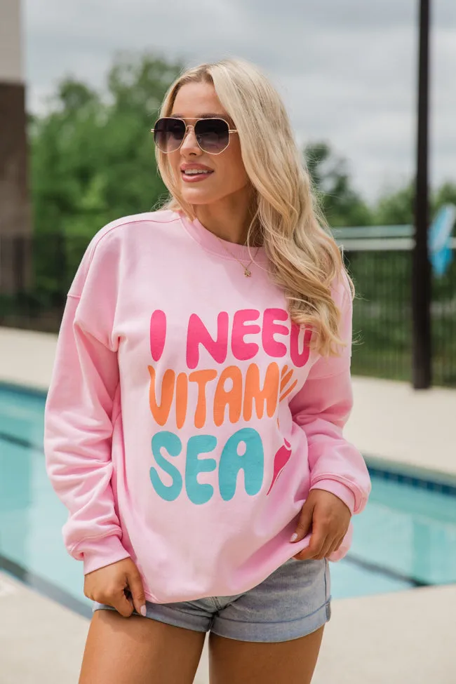 I Need Vitamin Sea Light Pink Graphic Sweatshirt sold by Zulily product image thumbnail 2