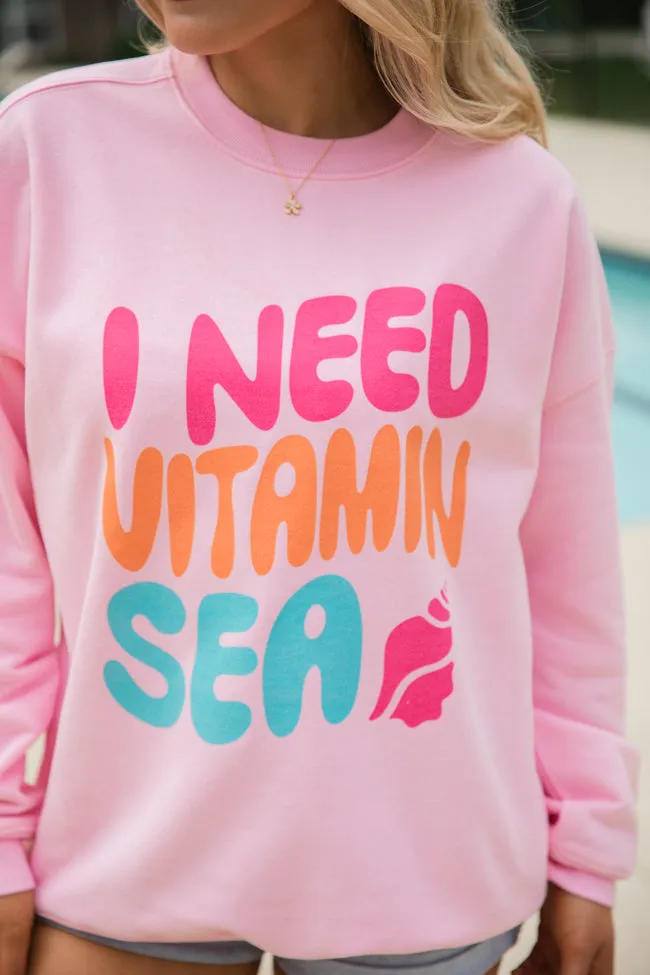 I Need Vitamin Sea Light Pink Graphic Sweatshirt sold by Zulily product image thumbnail 3