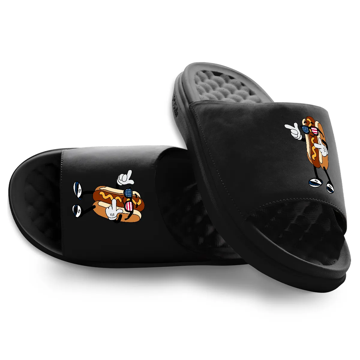 USA Hot Dog Motive Slide Sandals sold by Zulily