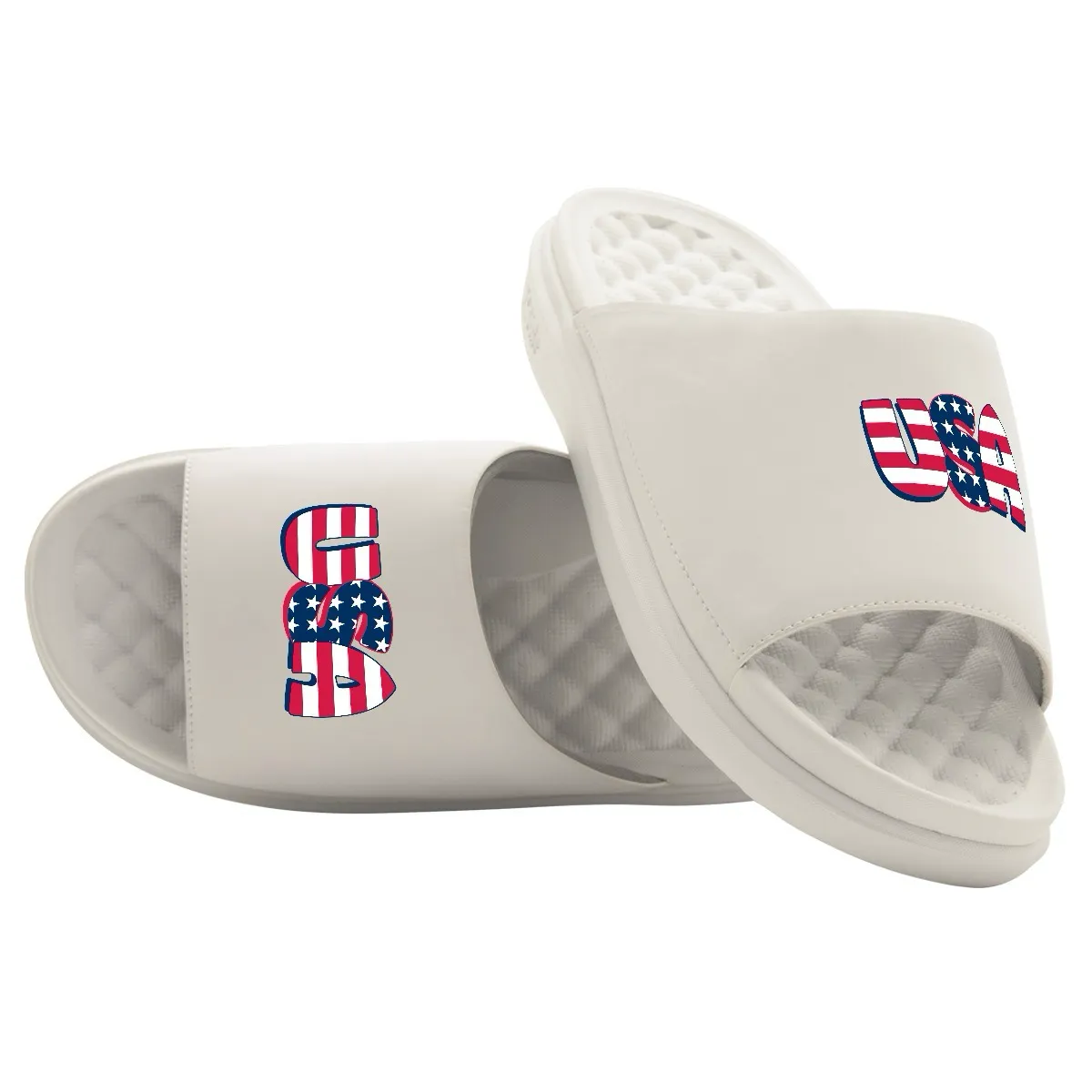 USA Flag Wordmark Motive Slide Sandals sold by Zulily product image thumbnail 4