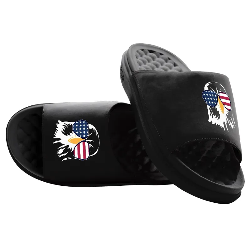 Bald Eagle Sunglasses Motive Slide Sandals made by Zulily