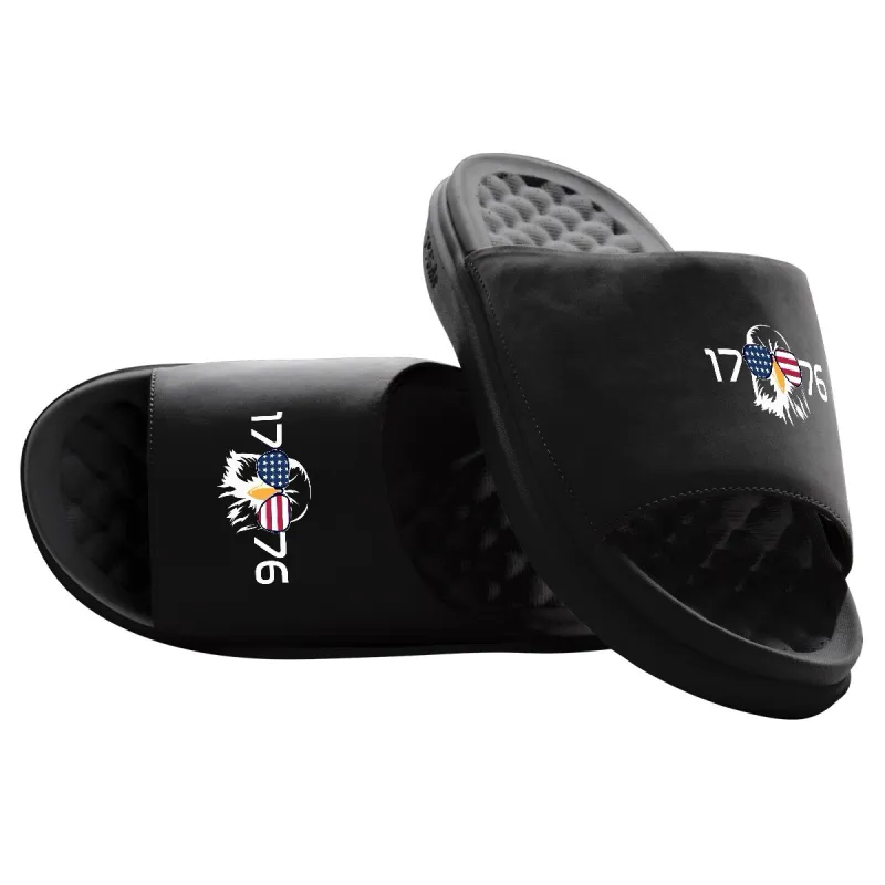 1776 Bald Eagle Motive Slide Sandals made by Zulily