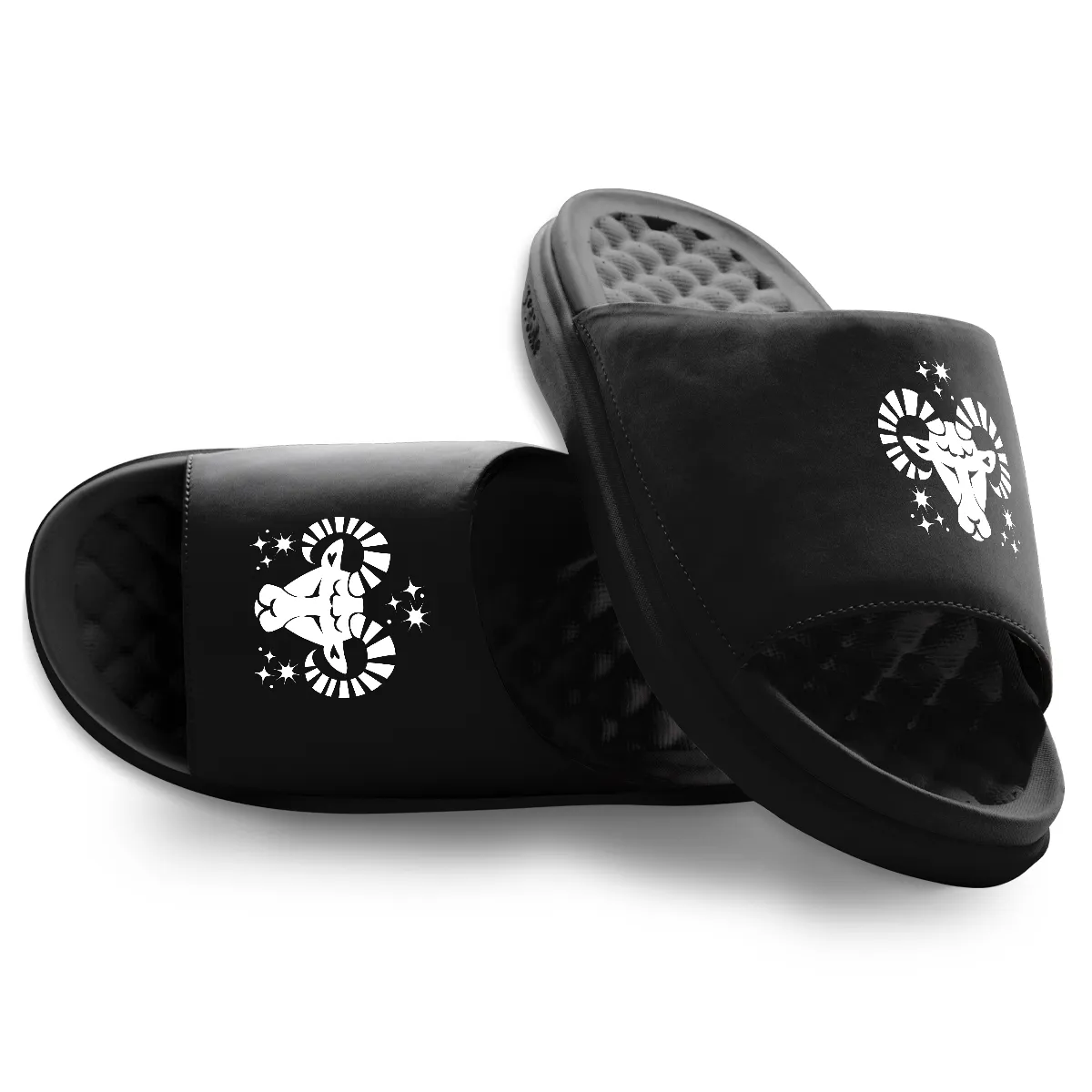 Aries Zodiac Symbols Motive Slide Sandals sold by Zulily