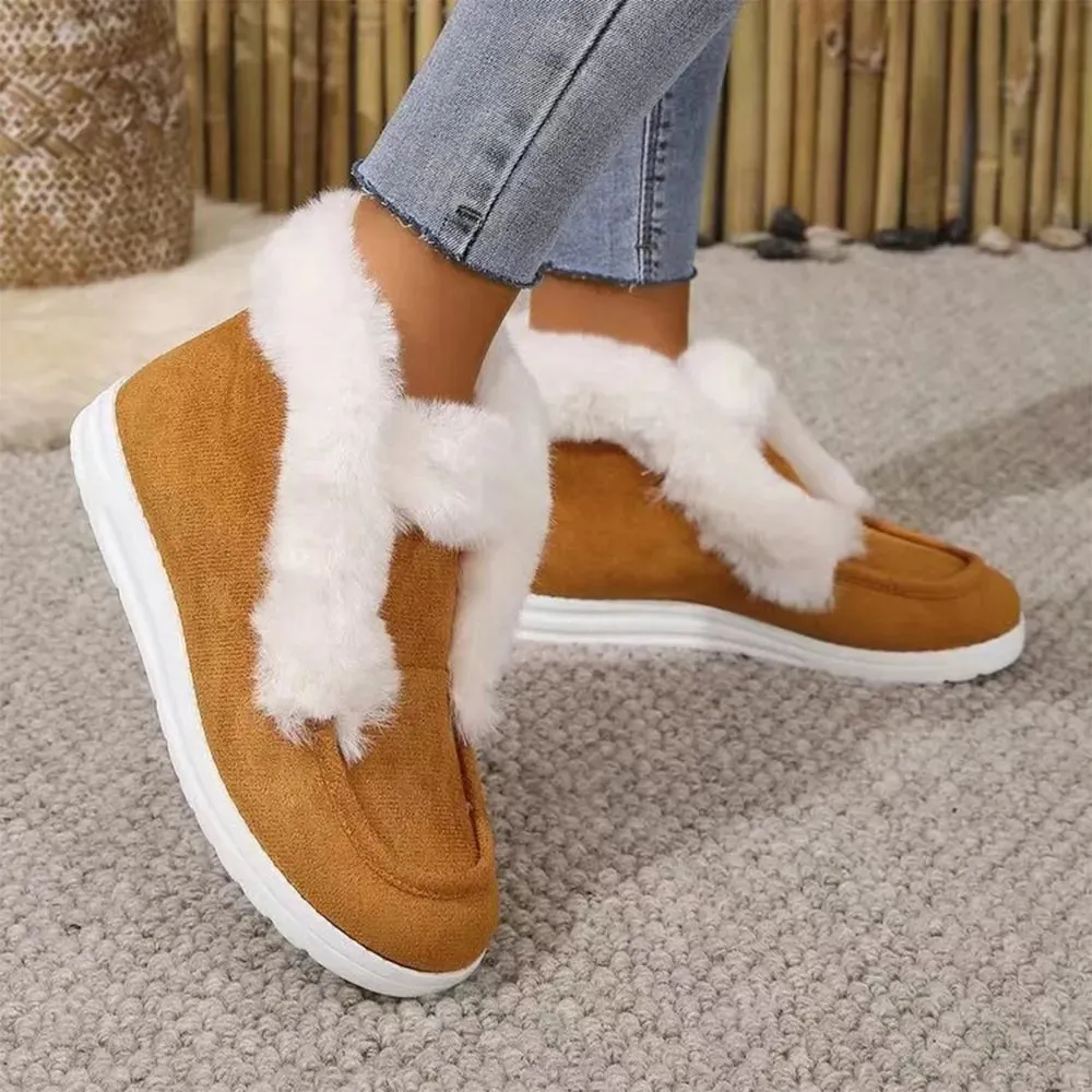 Furry Suede Snow Boots sold by Zulily