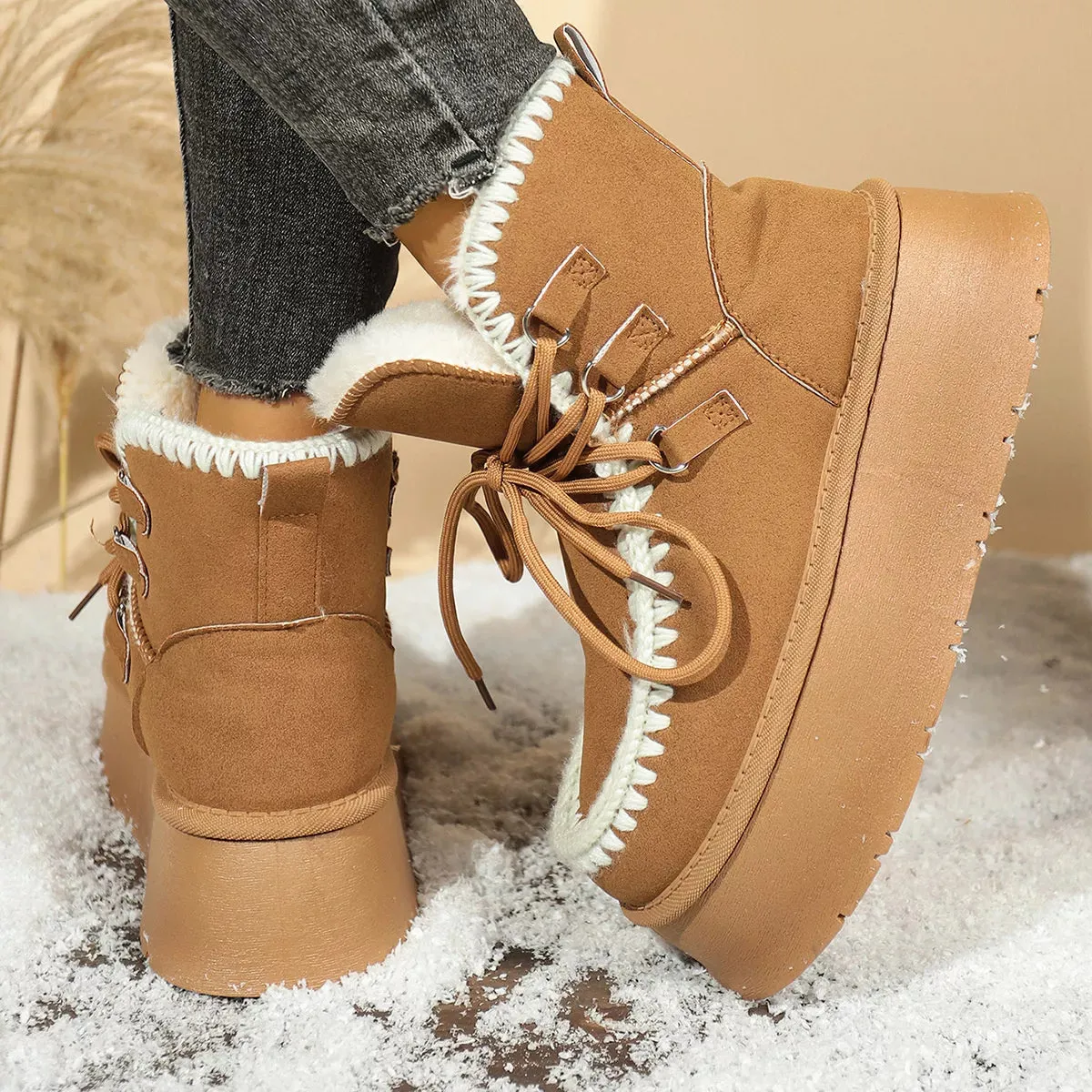 Sherpa Lined Platform Snow Boots sold by Zulily product image thumbnail 5