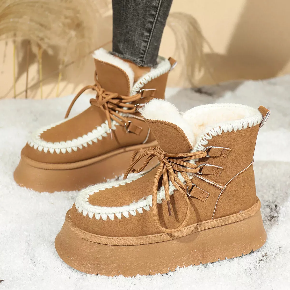 Sherpa Lined Platform Snow Boots sold by Zulily product image thumbnail 2