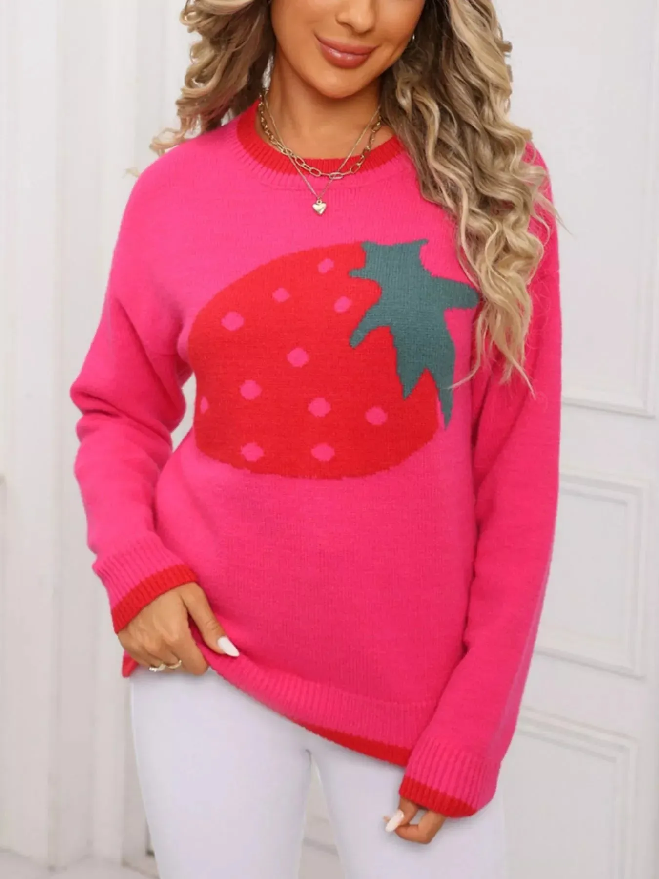 Strawberry Crew Neck Sweater sold by Zulily product image thumbnail 5