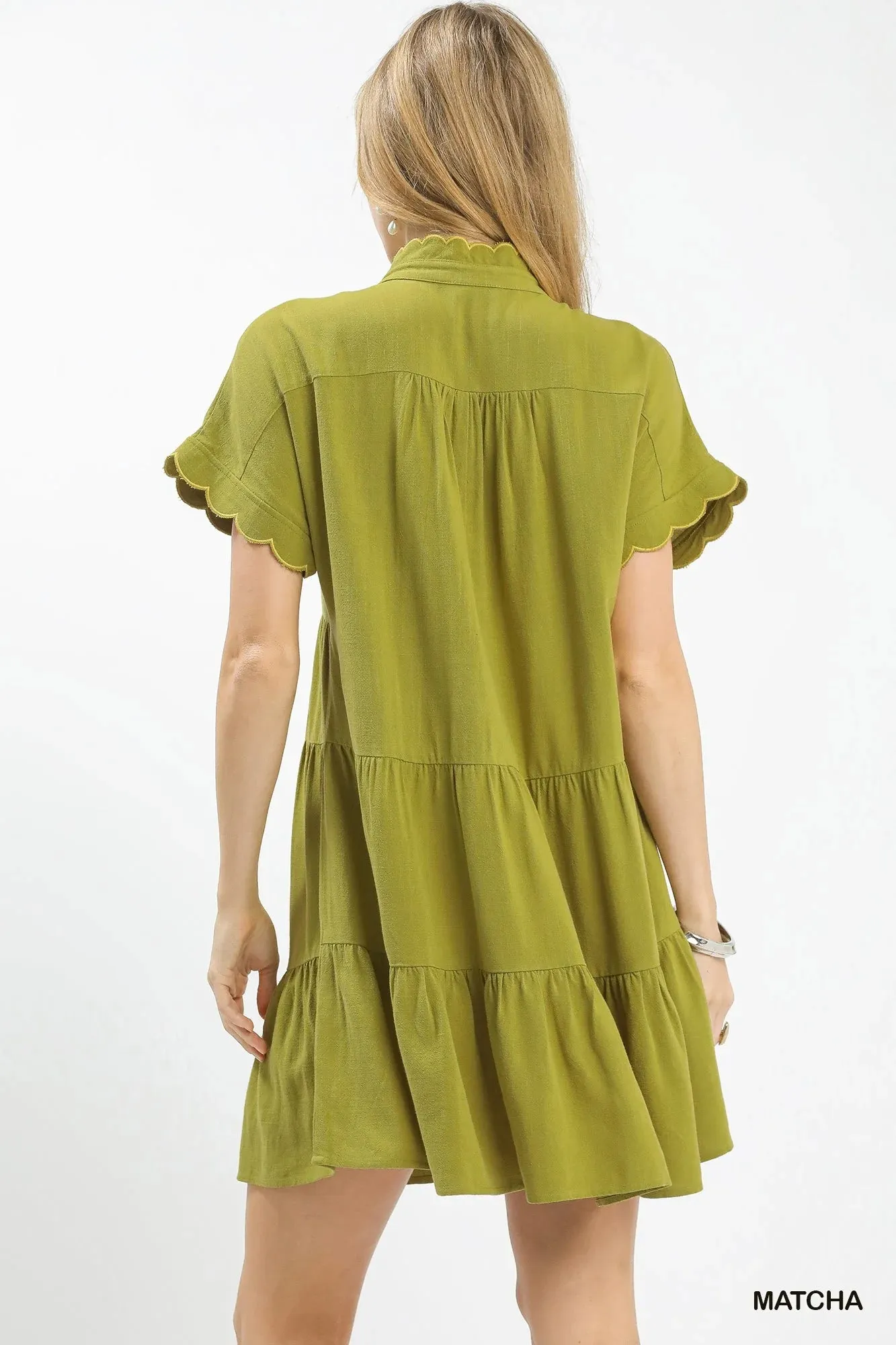 Umgee Linen Mini Dress with Scallop Trim sold by Zulily product image thumbnail 3