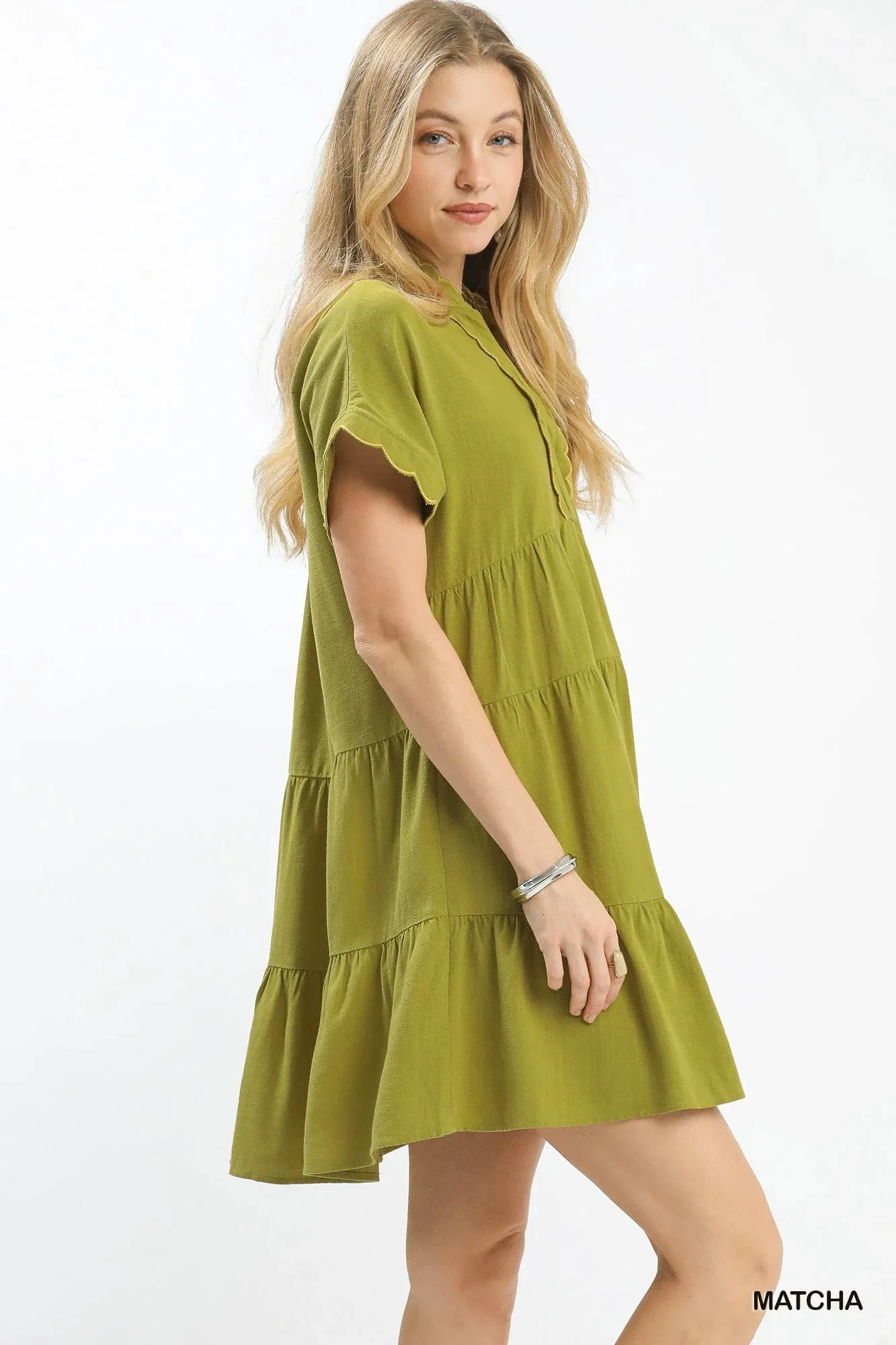 Umgee Linen Mini Dress with Scallop Trim sold by Zulily product image thumbnail 2