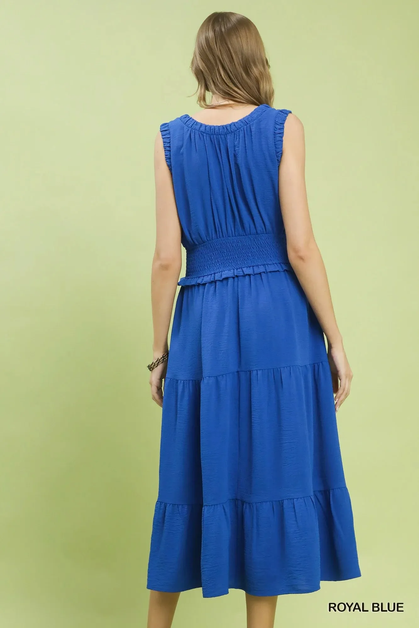 Umgee Smocked Waist Tiered Midi Dress sold by Zulily product image thumbnail 2