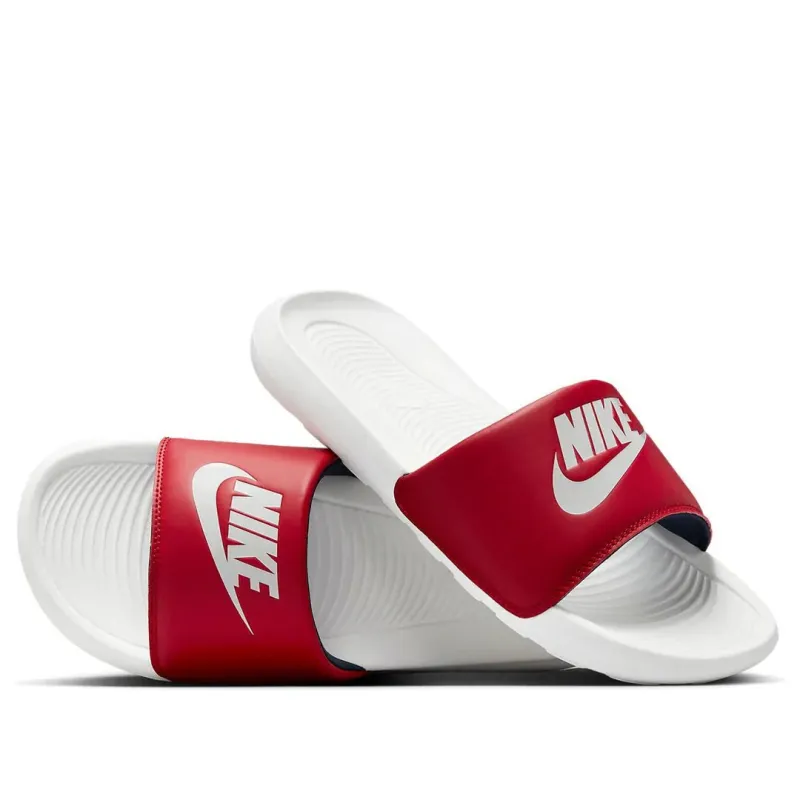Nike VICTORI ONE SLIDE Men Sandals White Red made by Nike