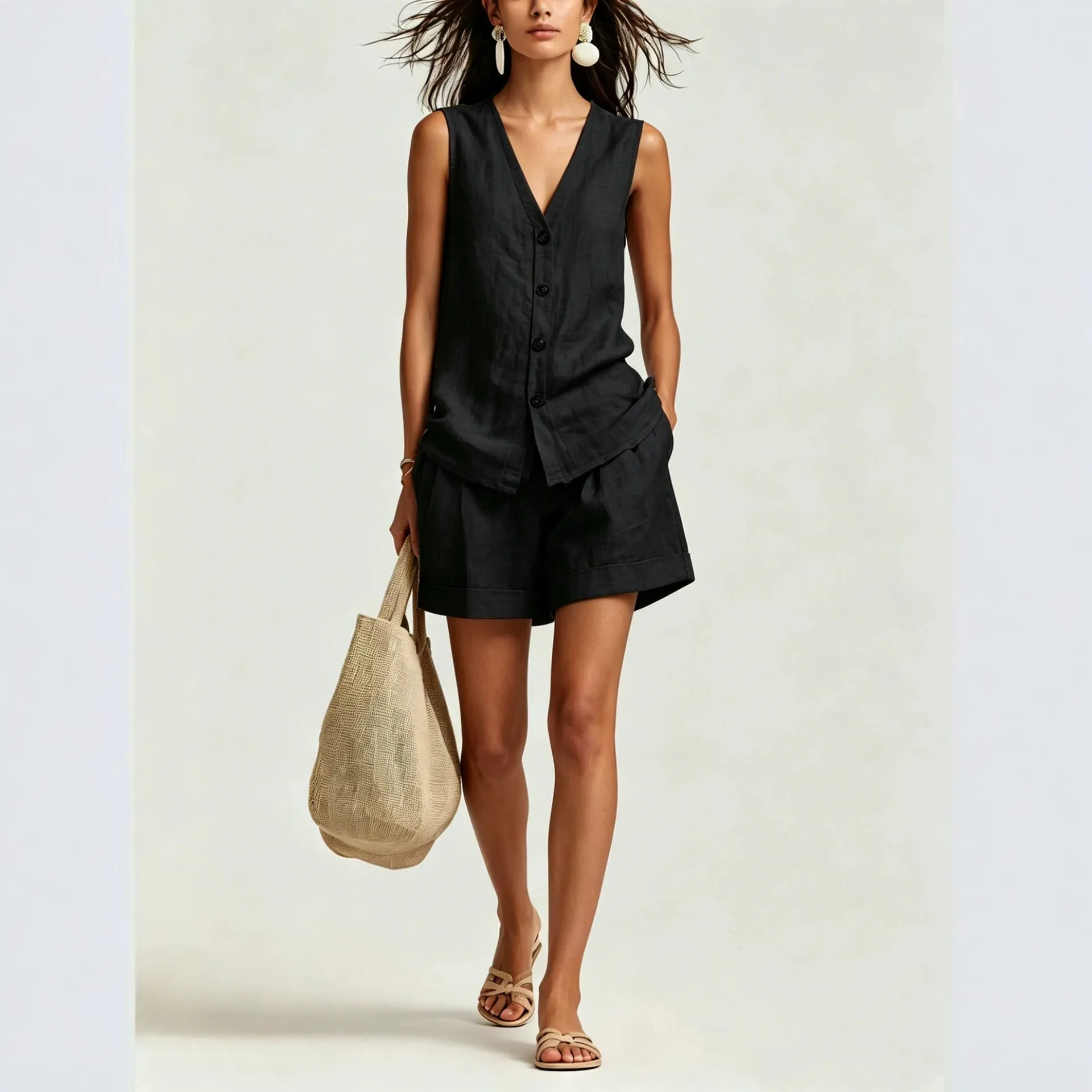 Women's Sleeveless Vest Top & Shorts Set sold by Zulily product image thumbnail 3