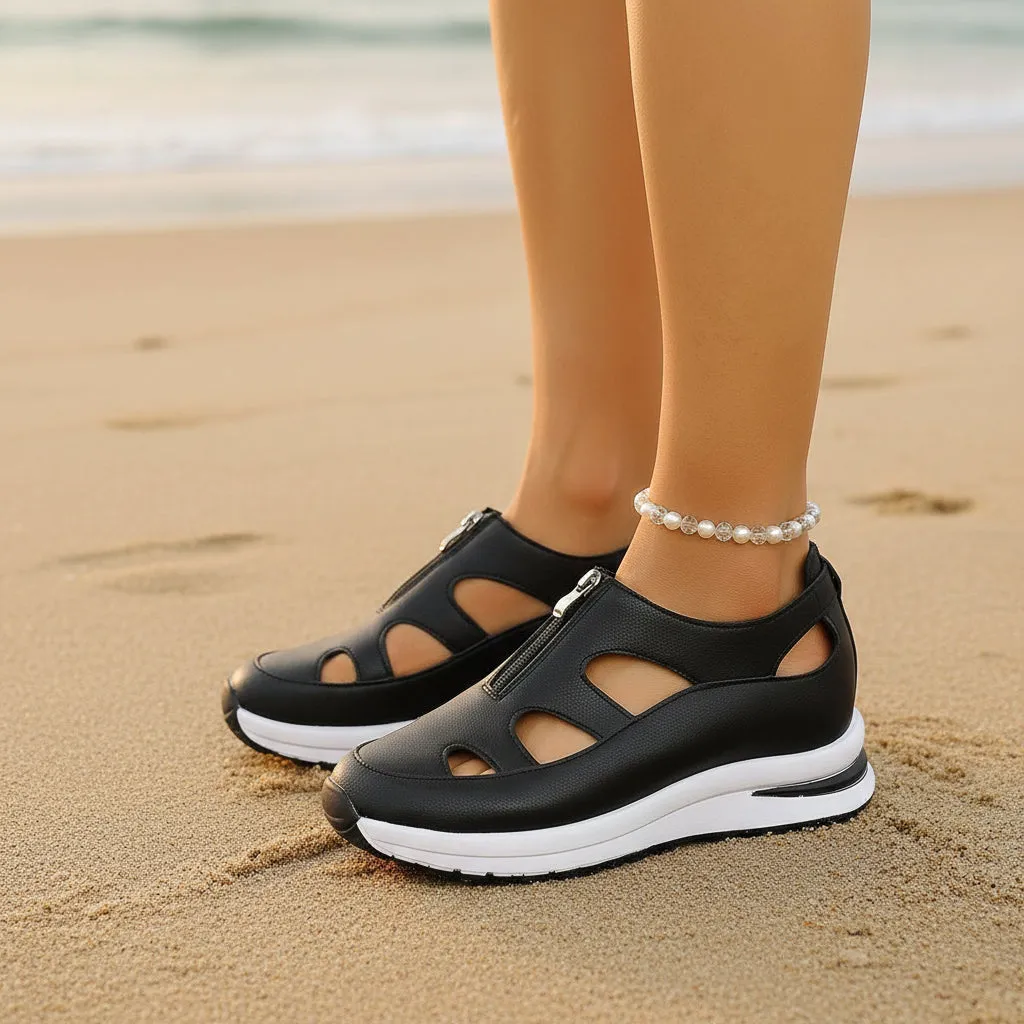 Women's Chunky Sole Closed-Toe Sandals – Soft Sole Velcro Strap sold by Zulily product image thumbnail 5
