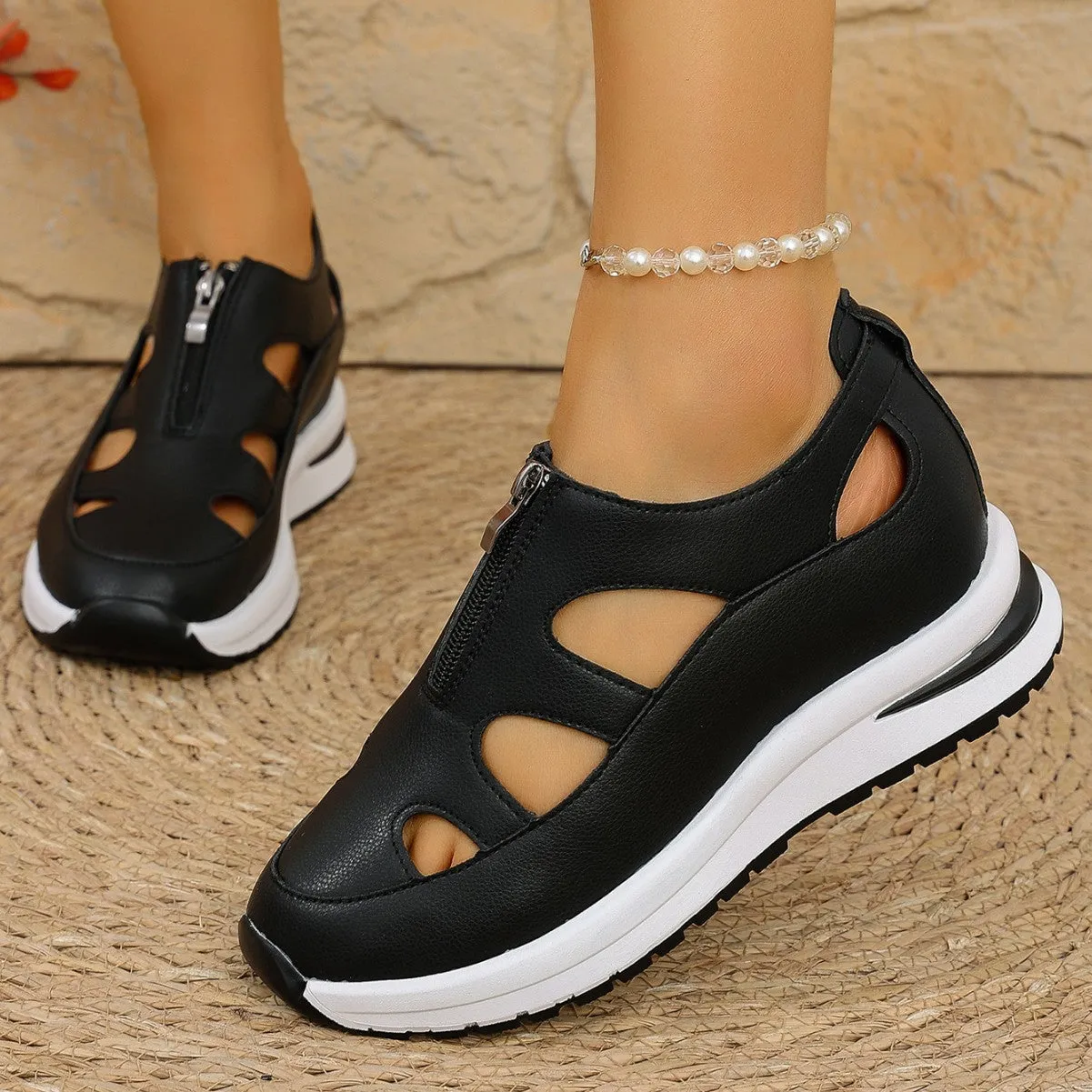 Women's Chunky Sole Closed-Toe Sandals – Soft Sole Velcro Strap sold by Zulily product image thumbnail 2
