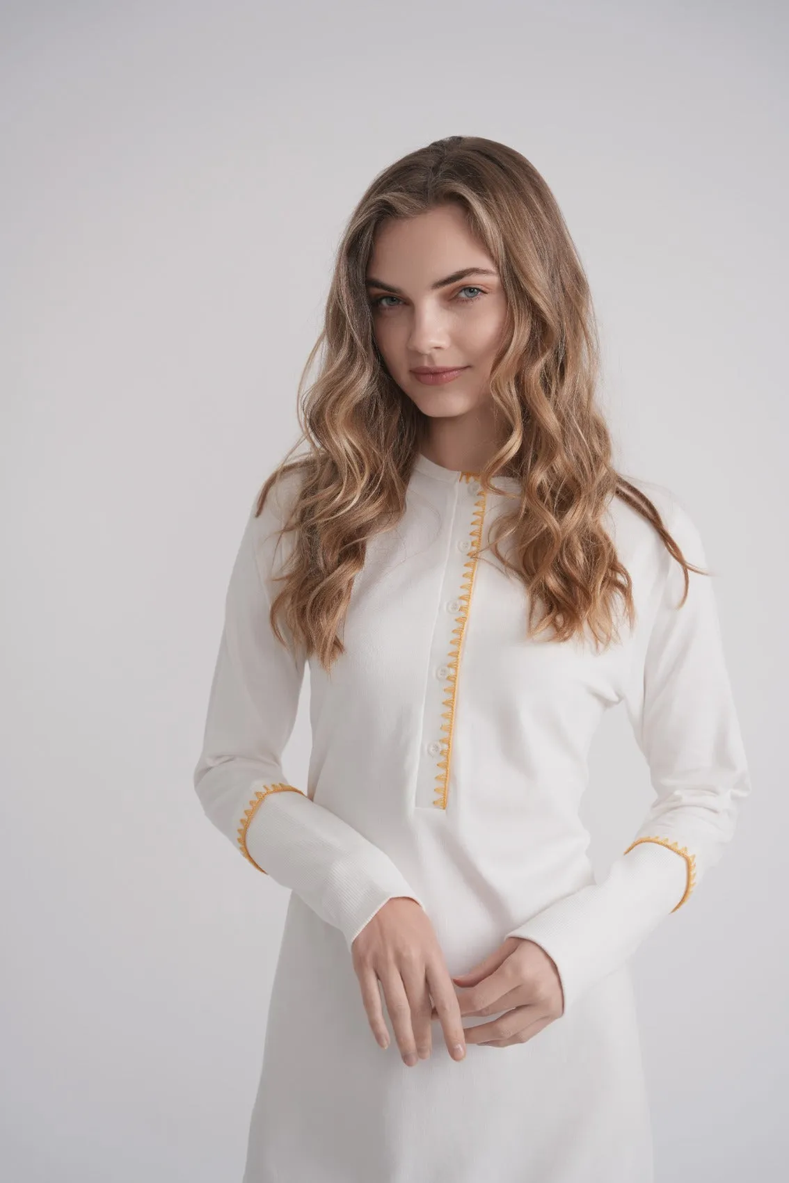 Embroidered Stitch Nightgown - White sold by Zulily product image thumbnail 2