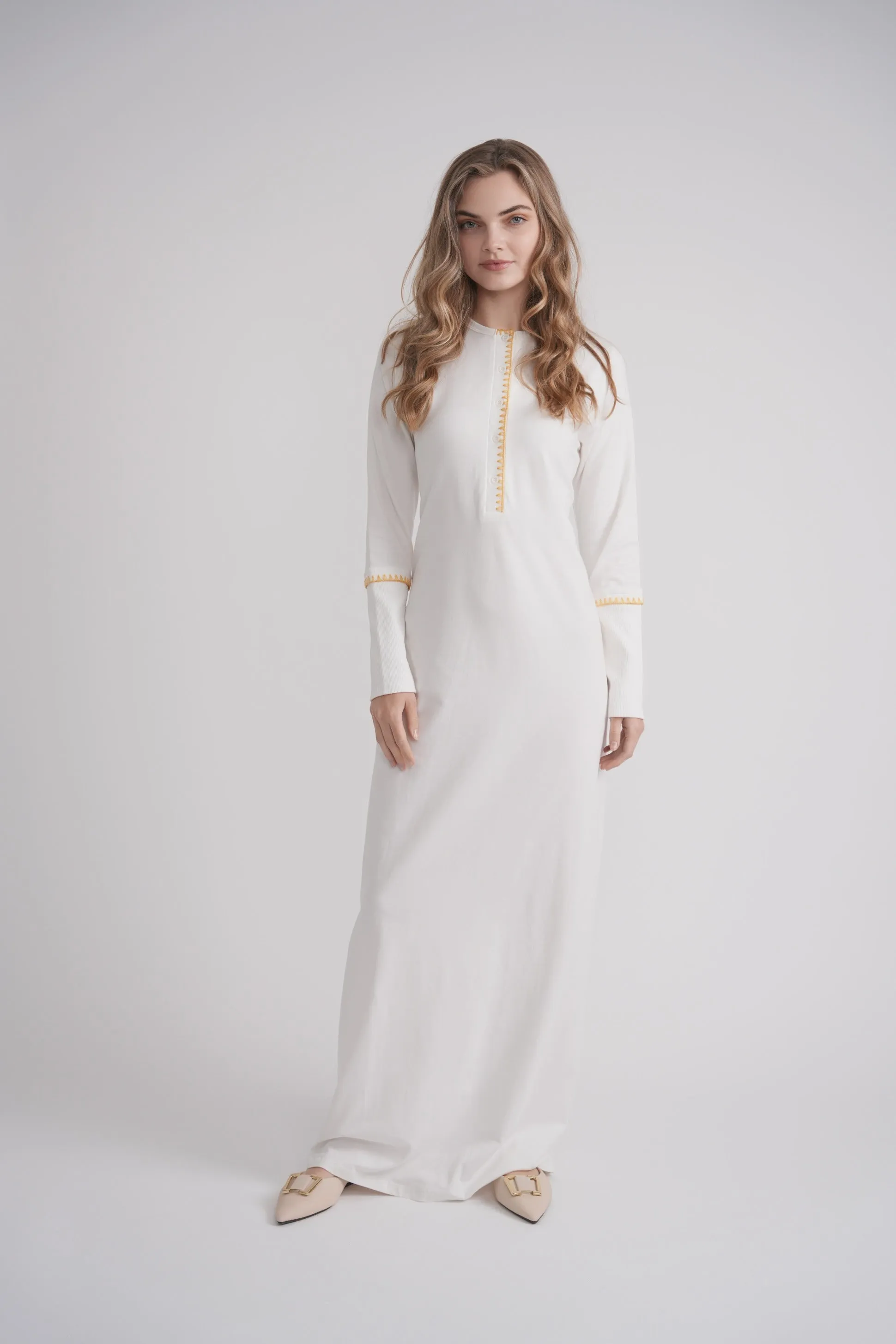 Embroidered Stitch Nightgown - White sold by Zulily product image thumbnail 3