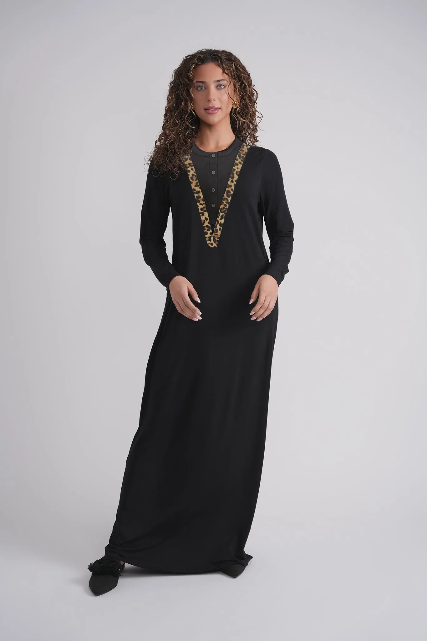 Leopard V Button Nightgown sold by Zulily product image thumbnail 2