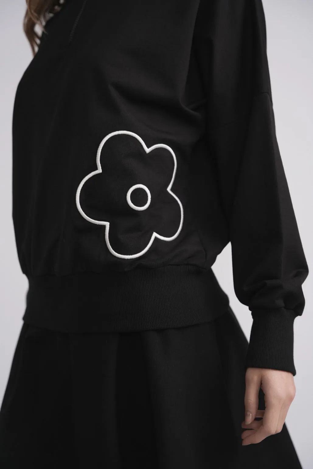 Embroidered Flower Half Zip Sweatshirt sold by Zulily product image thumbnail 2