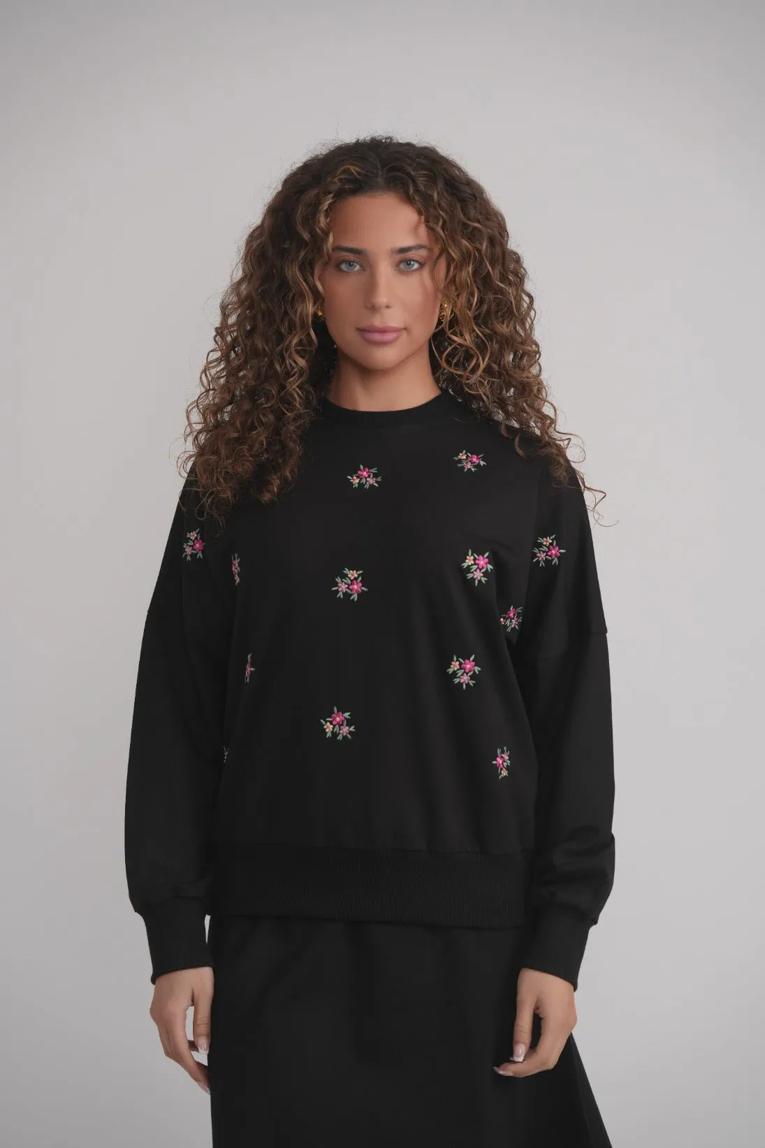 Floral Embroidered Sweatshirt sold by Zulily product image thumbnail 4
