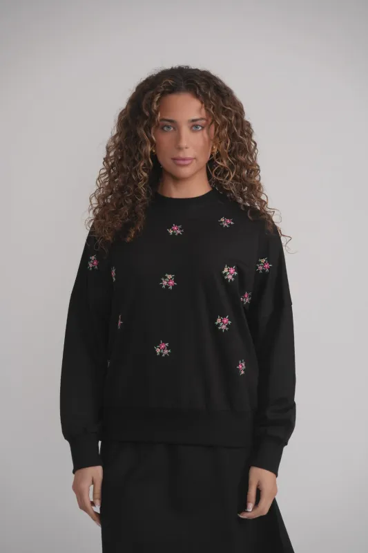 Floral Embroidered Sweatshirt made by Zulily