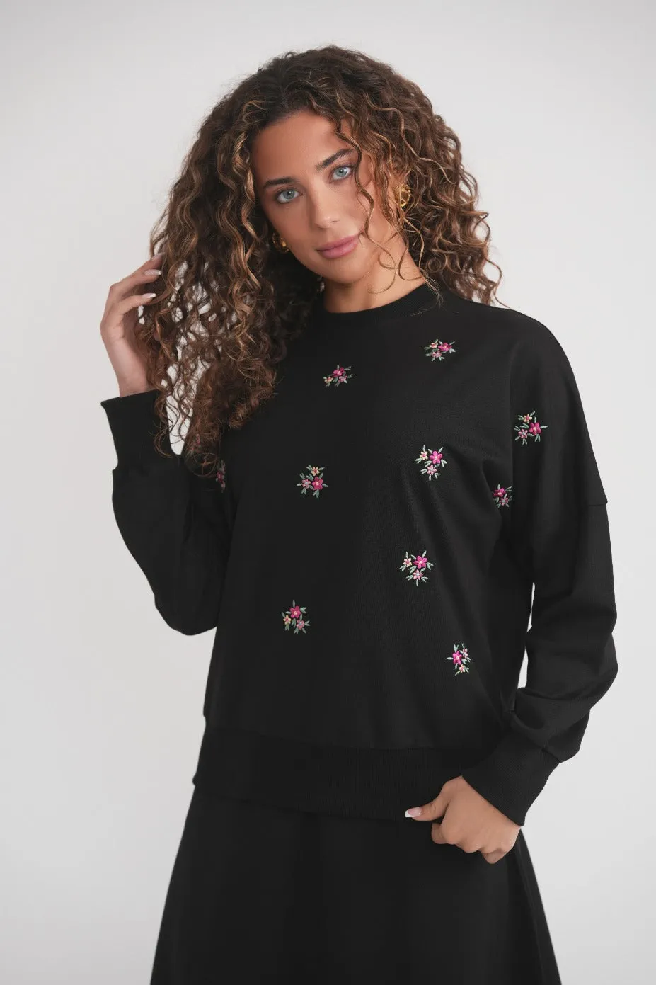 Floral Embroidered Sweatshirt sold by Zulily product image thumbnail 2