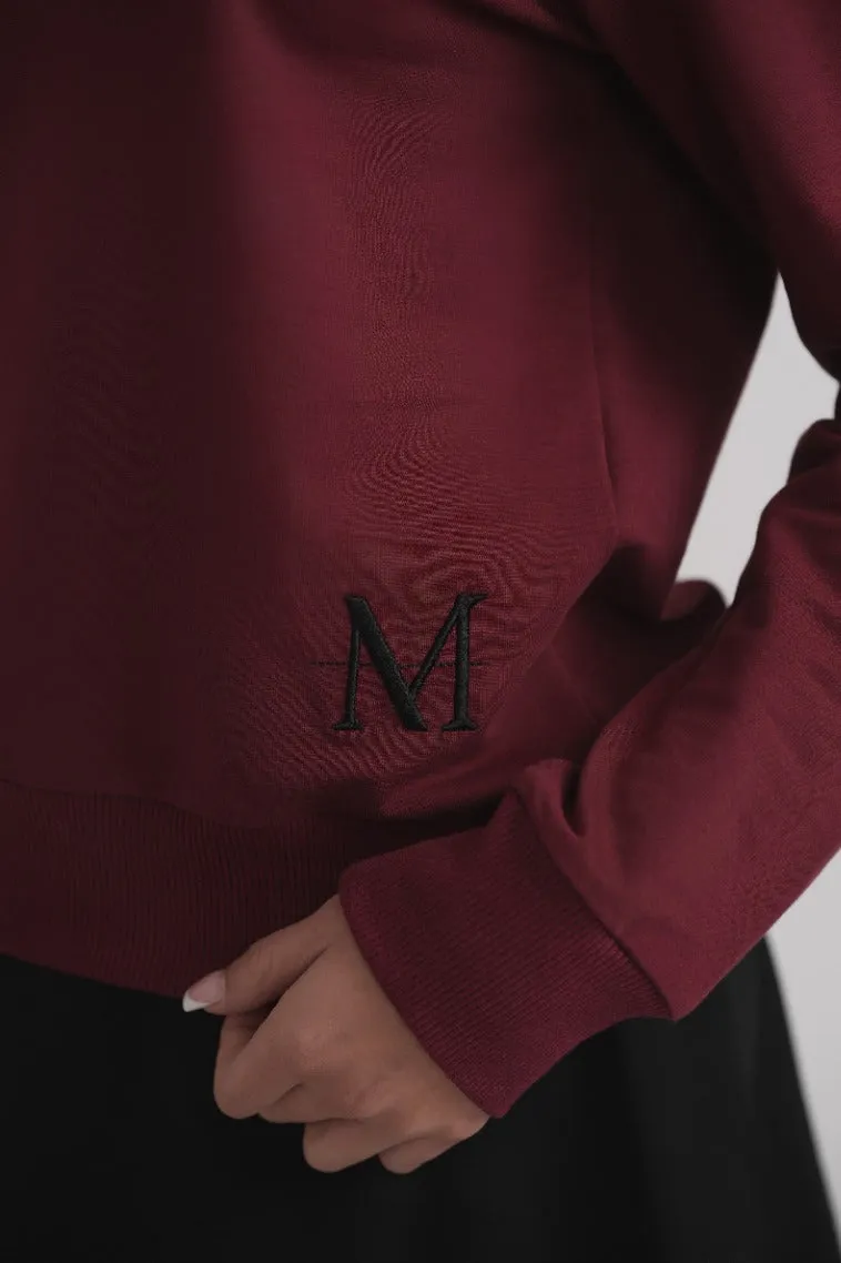 Dolman Sleeve Button Sweatshirt - Wine sold by Zulily product image thumbnail 2