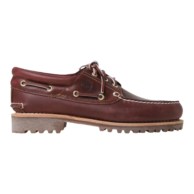 Timberland Authentic 3-eye Lug Handsewn Boat Shoe Mens Burgundy made by Timberland