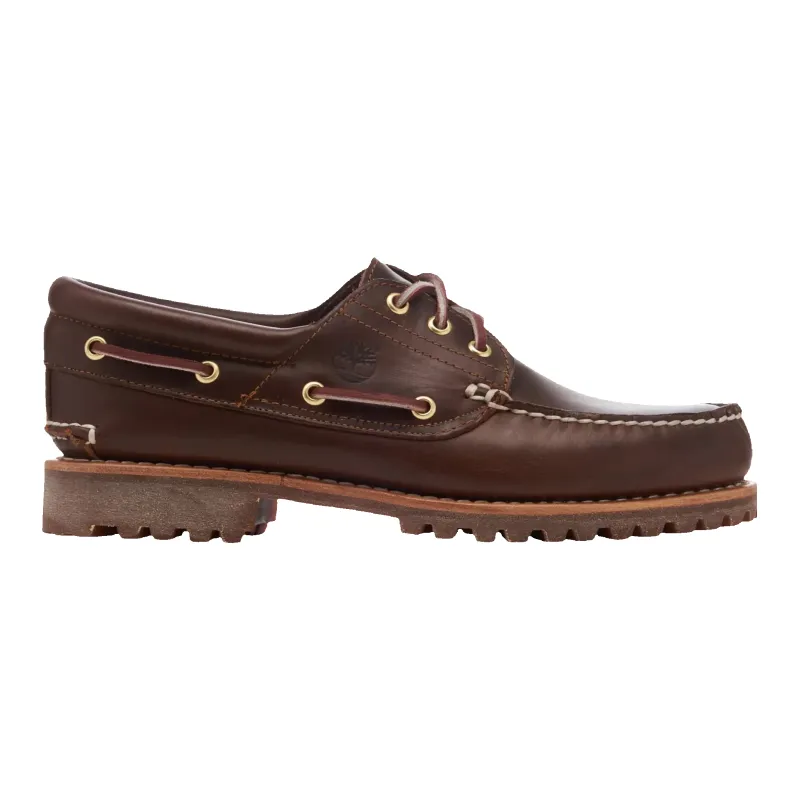 Timberland Authentic 3-eye Lug Handsewn Boat Shoe Mens Brown made by Timberland