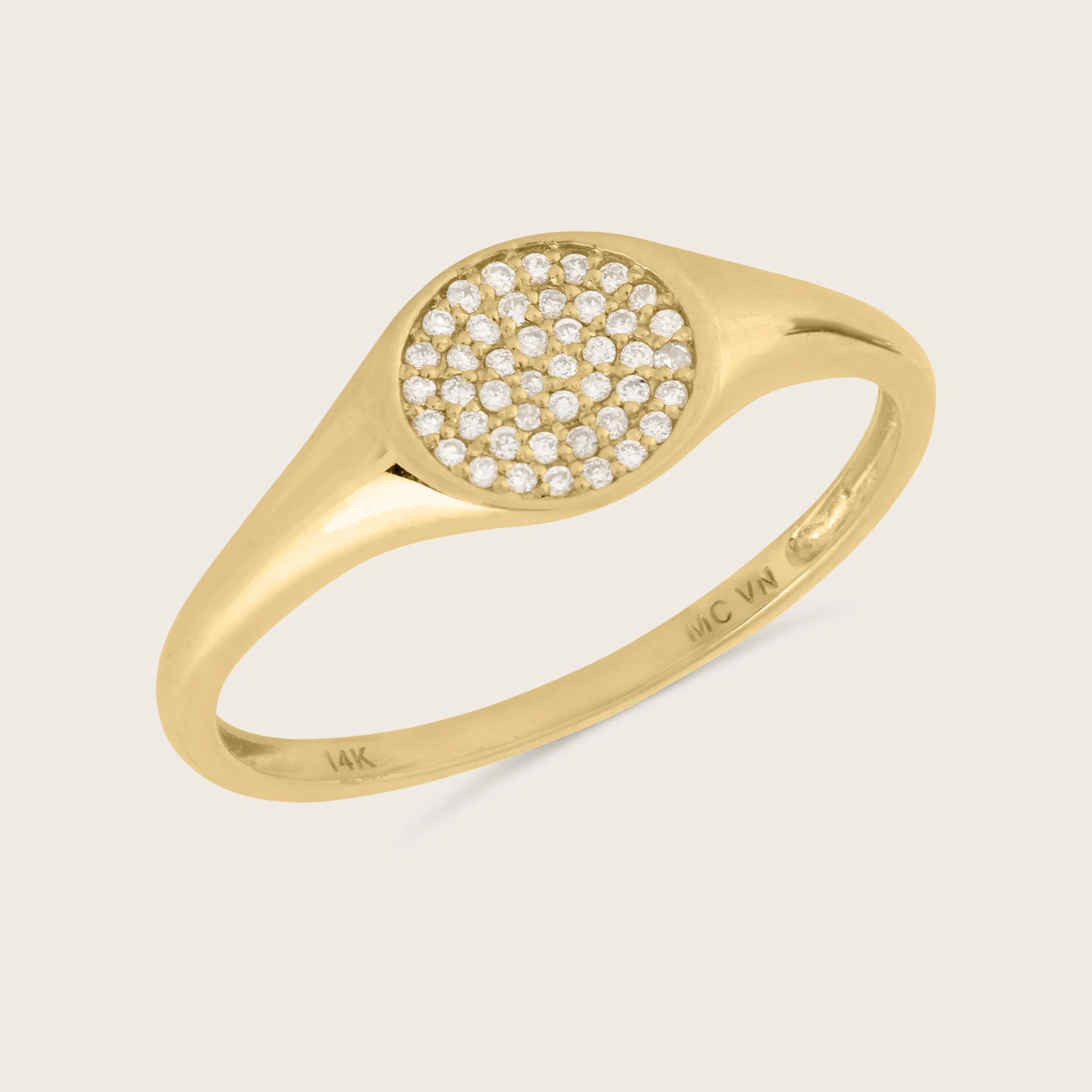 14k Yellow Gold Lab Grown Diamond Signet Ring sold by Zulily product image thumbnail 5