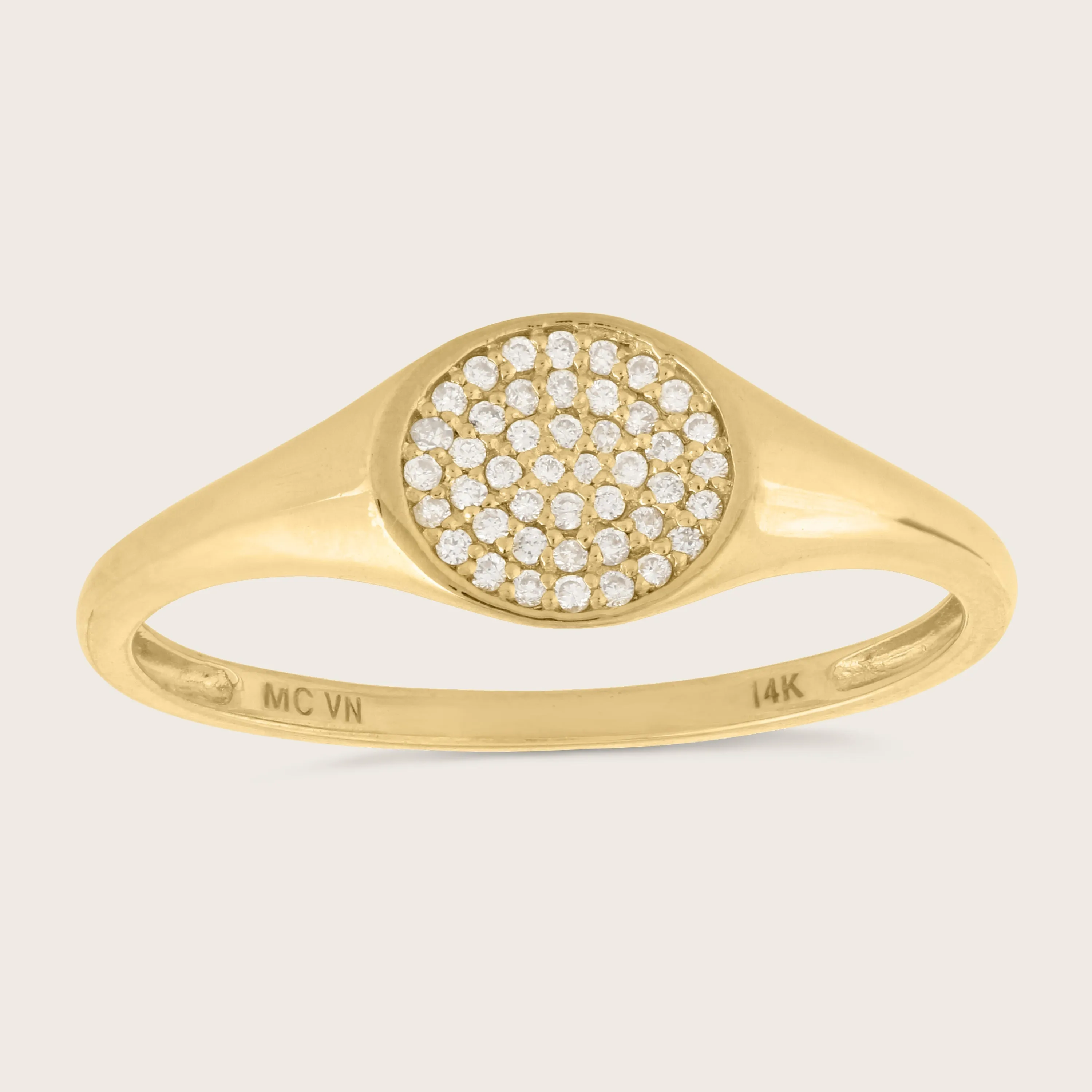 14k Yellow Gold Lab Grown Diamond Signet Ring sold by Zulily product image thumbnail 2
