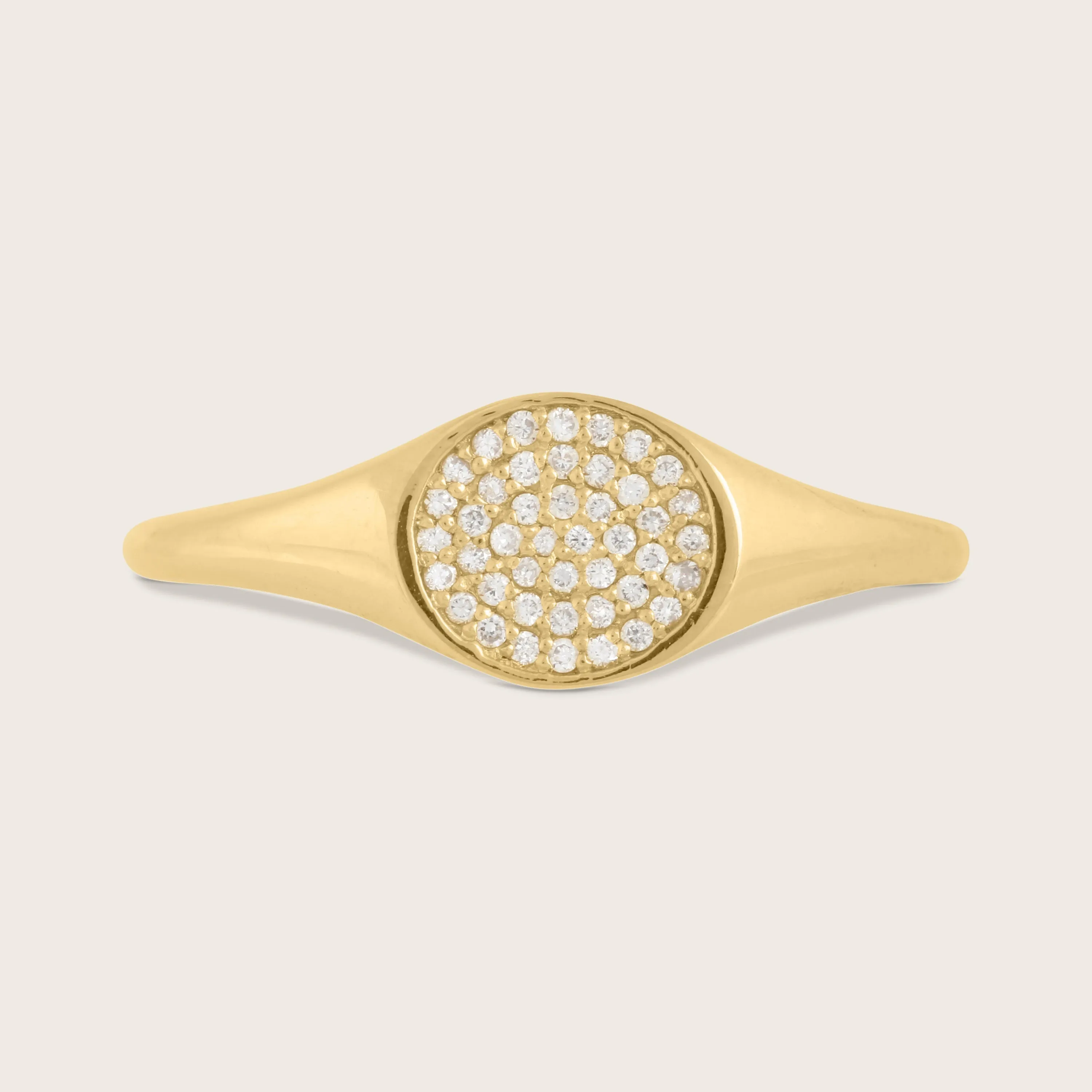 14k Yellow Gold Lab Grown Diamond Signet Ring sold by Zulily product image thumbnail 3