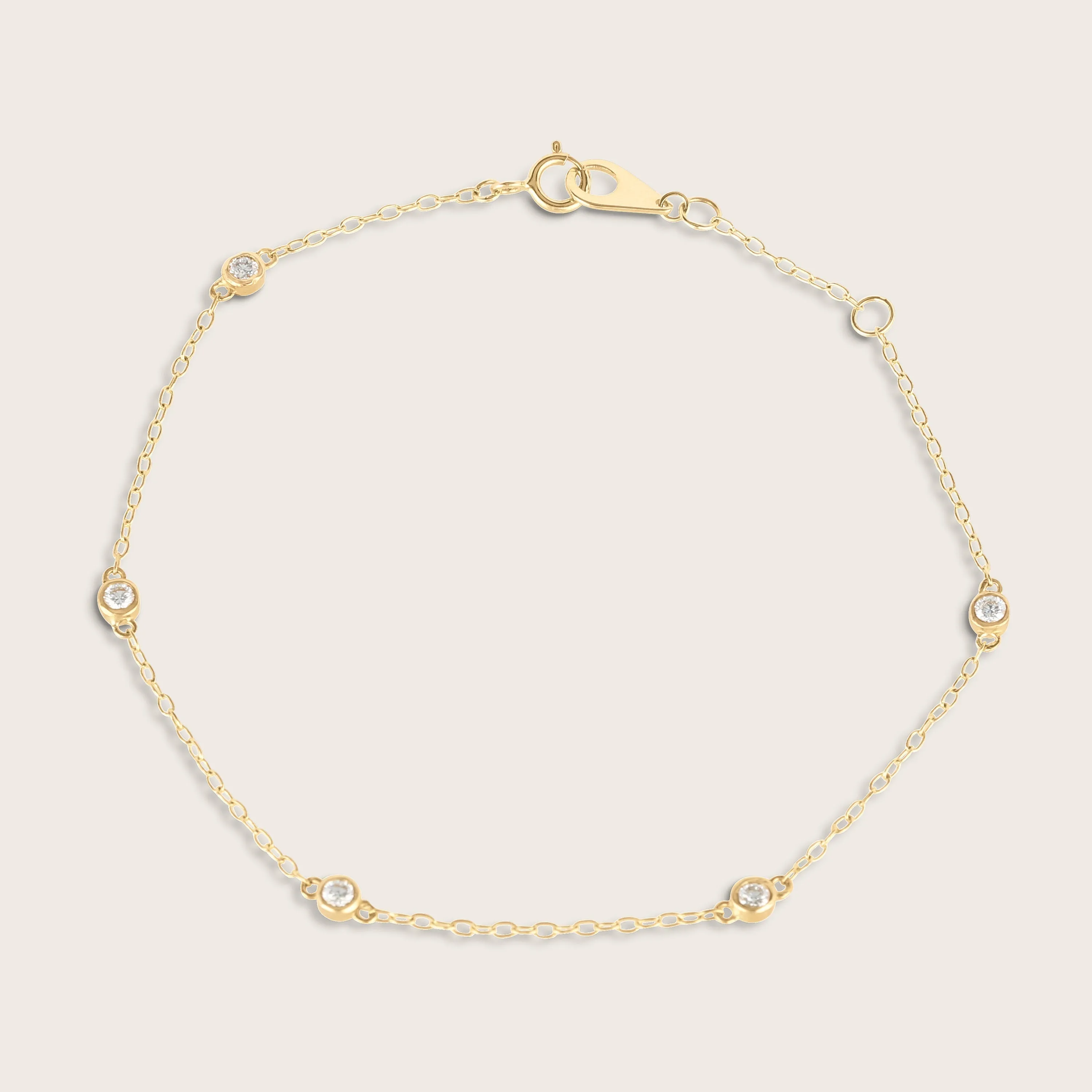 14k Yellow Gold Lab Grown Diamond Station Bracelet sold by Zulily product image thumbnail 4