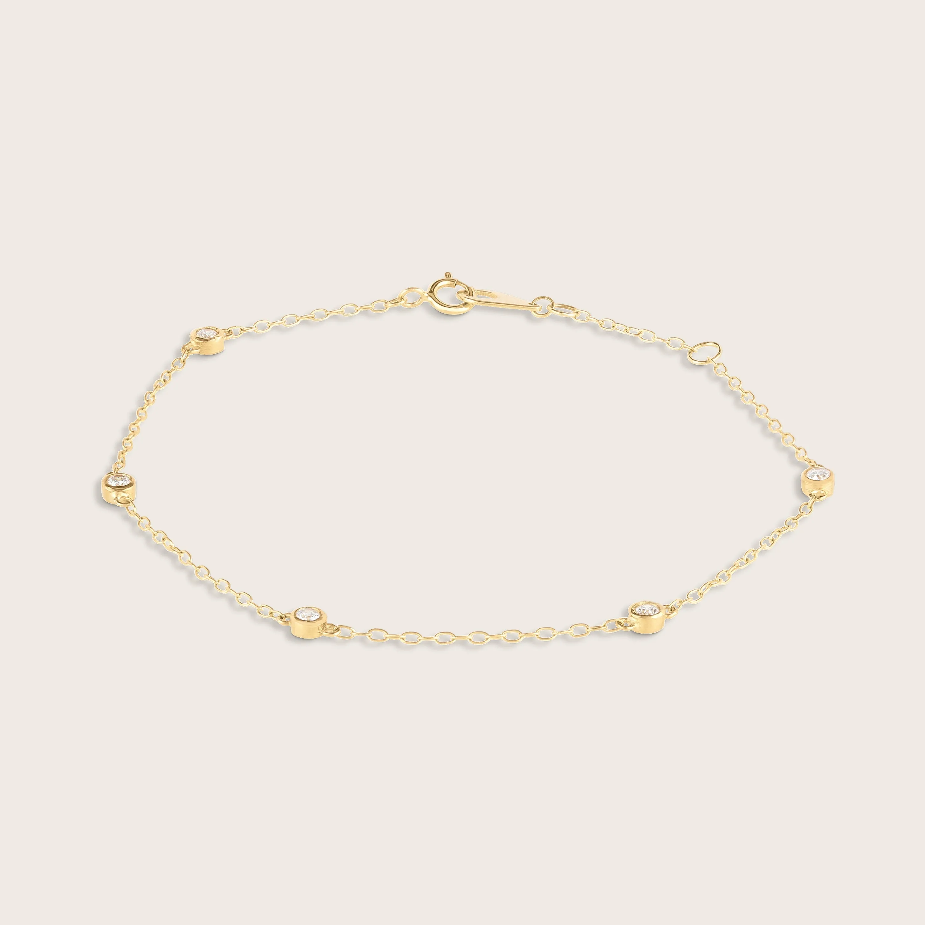 14k Yellow Gold Lab Grown Diamond Station Bracelet sold by Zulily product image thumbnail 2