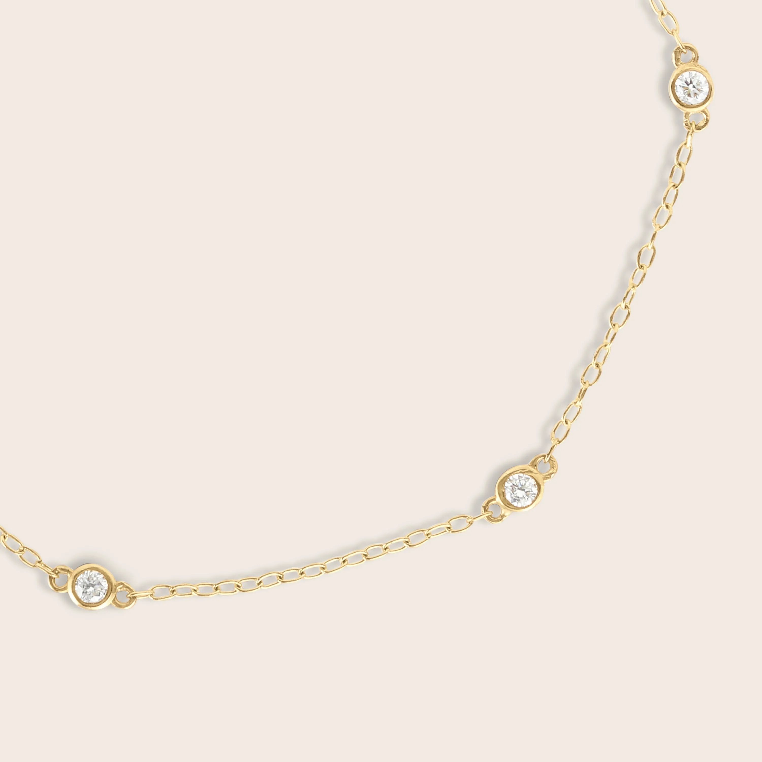 14k Yellow Gold Lab Grown Diamond Station Bracelet sold by Zulily product image thumbnail 3