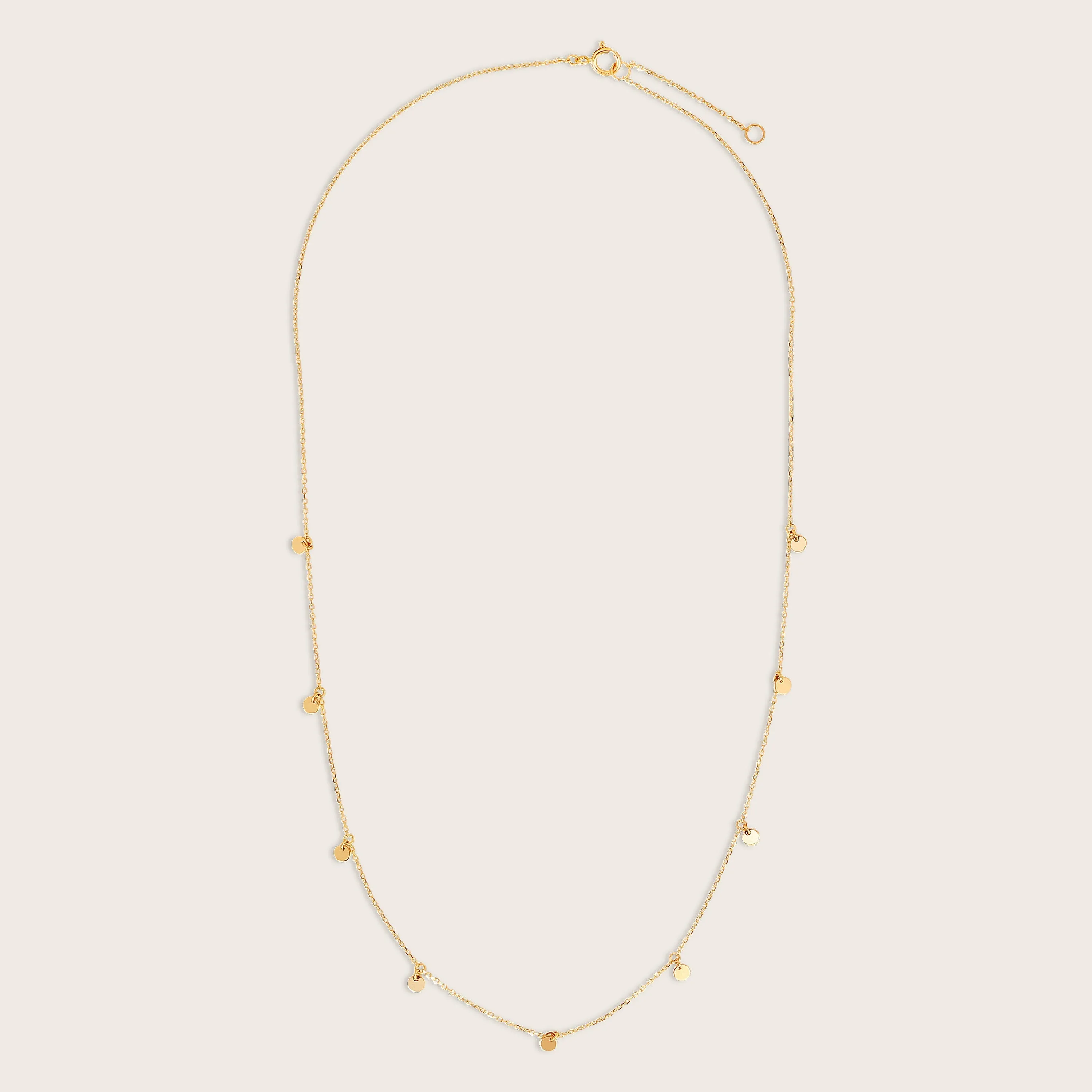 14k Yellow Gold Circle Charm Station Necklace sold by Zulily product image thumbnail 3