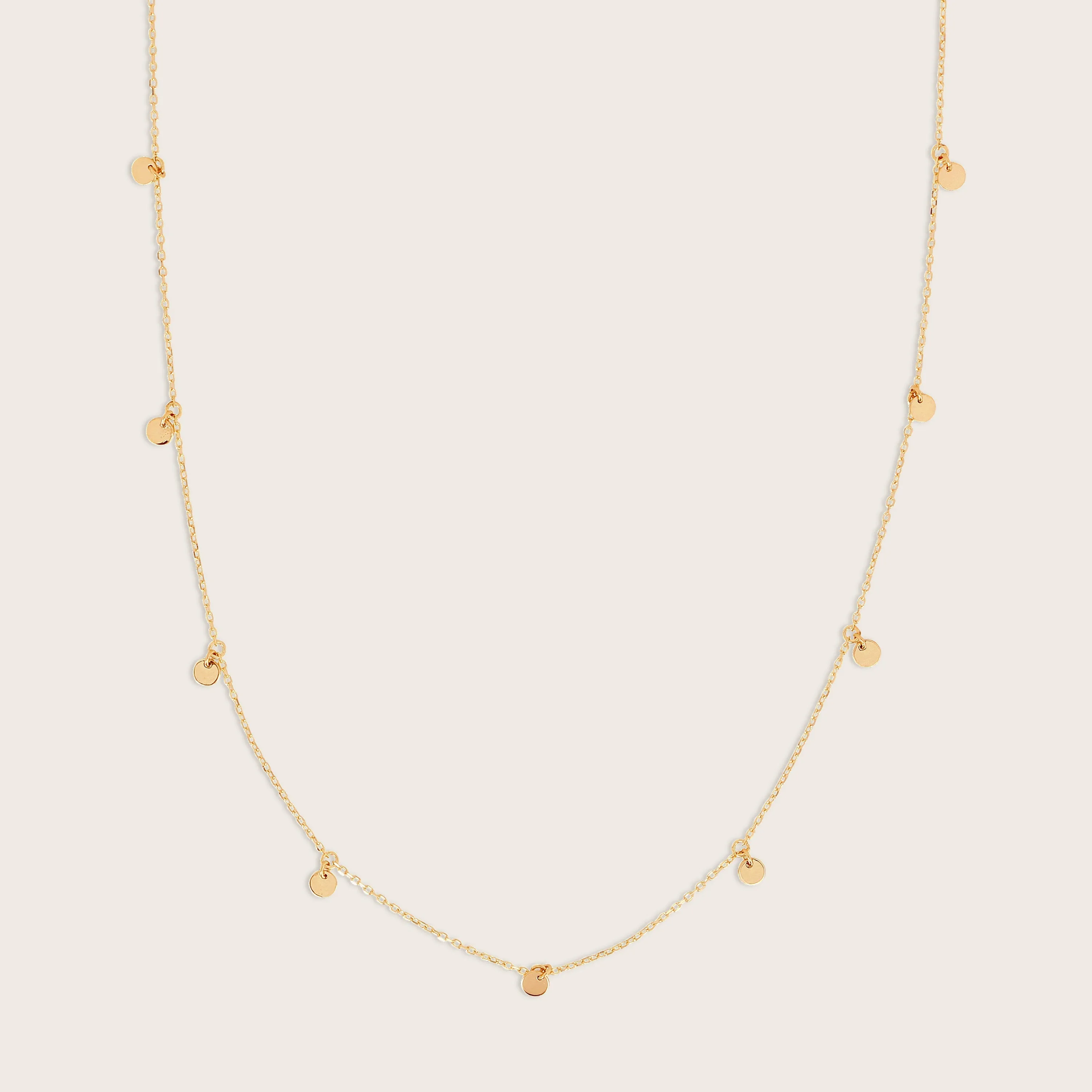 14k Yellow Gold Circle Charm Station Necklace sold by Zulily product image thumbnail 4