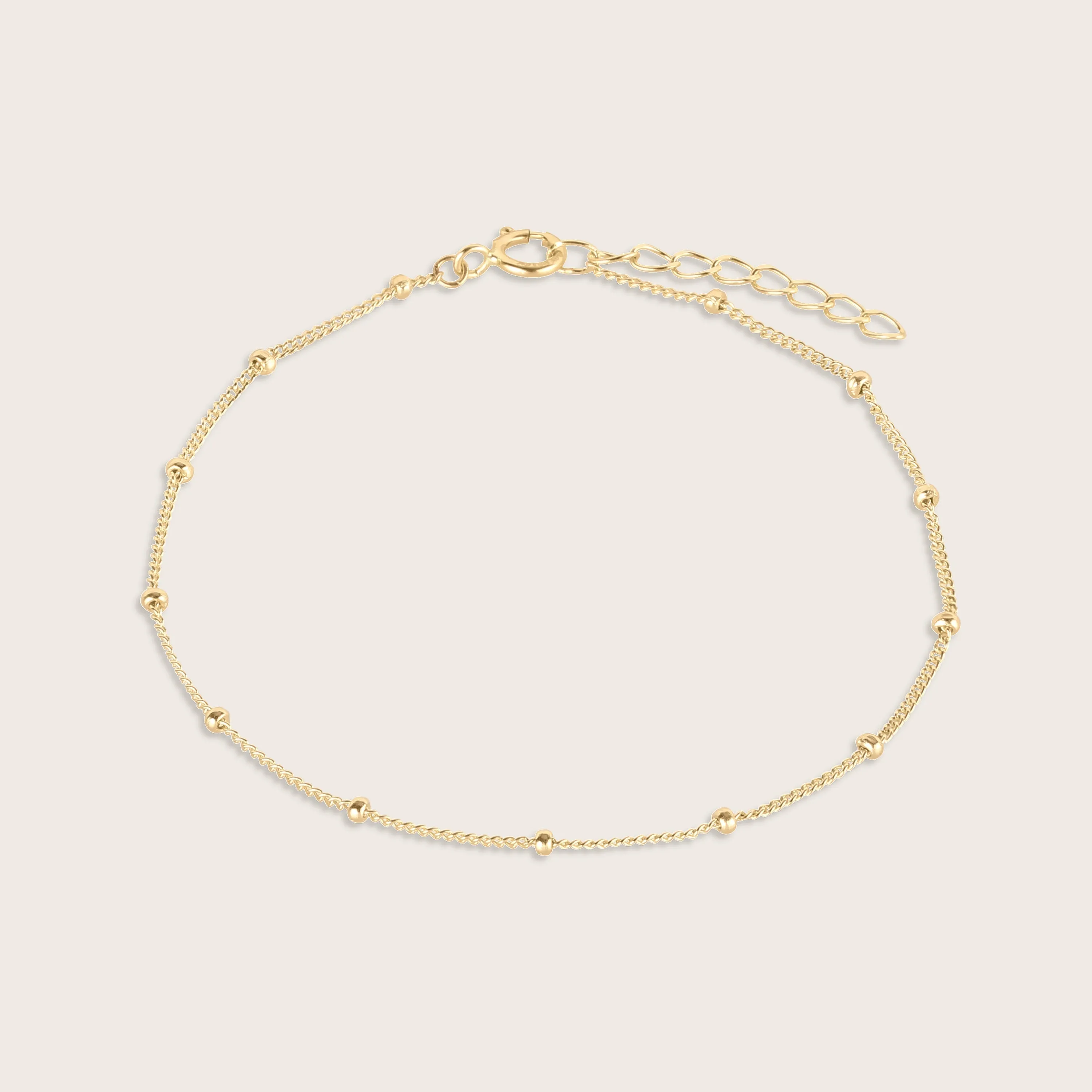 14k Yellow Gold Beaded Chain Bracelet sold by Zulily product image thumbnail 2
