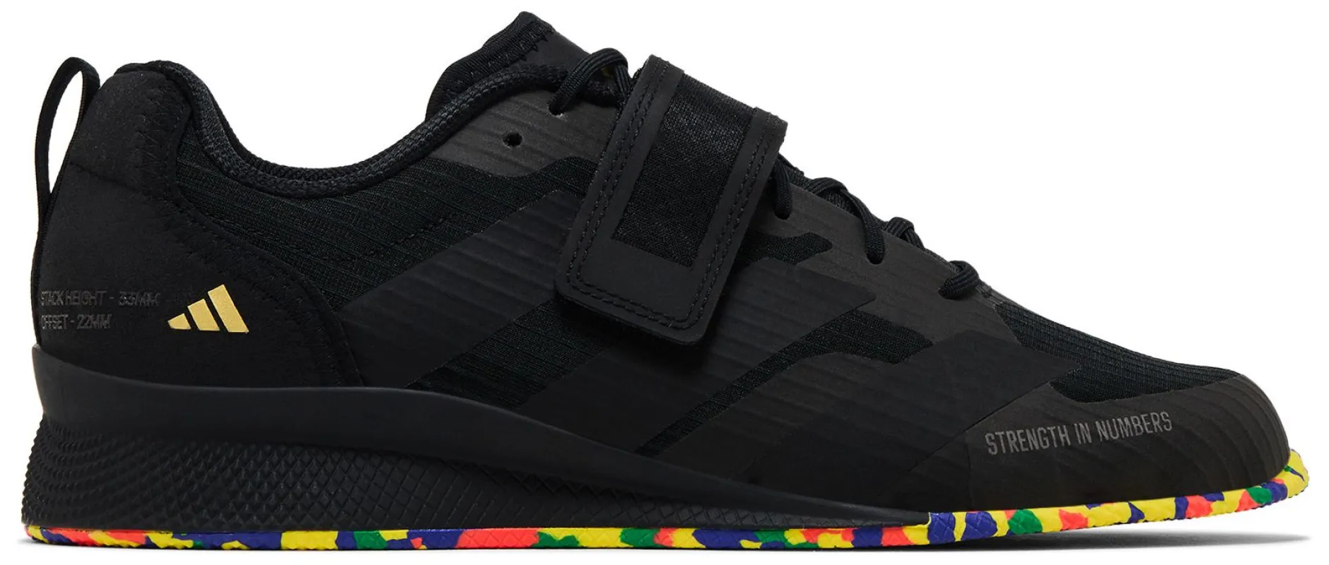 [if0534] Mens adidas Adipower 3 'core Black Gold Metallic' made by Adidas