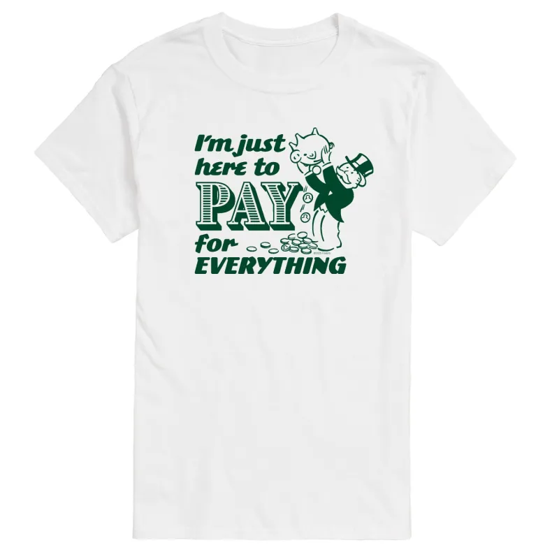 Monopoly - I'm Just Here To Pay - Men's Short Sleeve Graphic T-Shirt made by Zulily