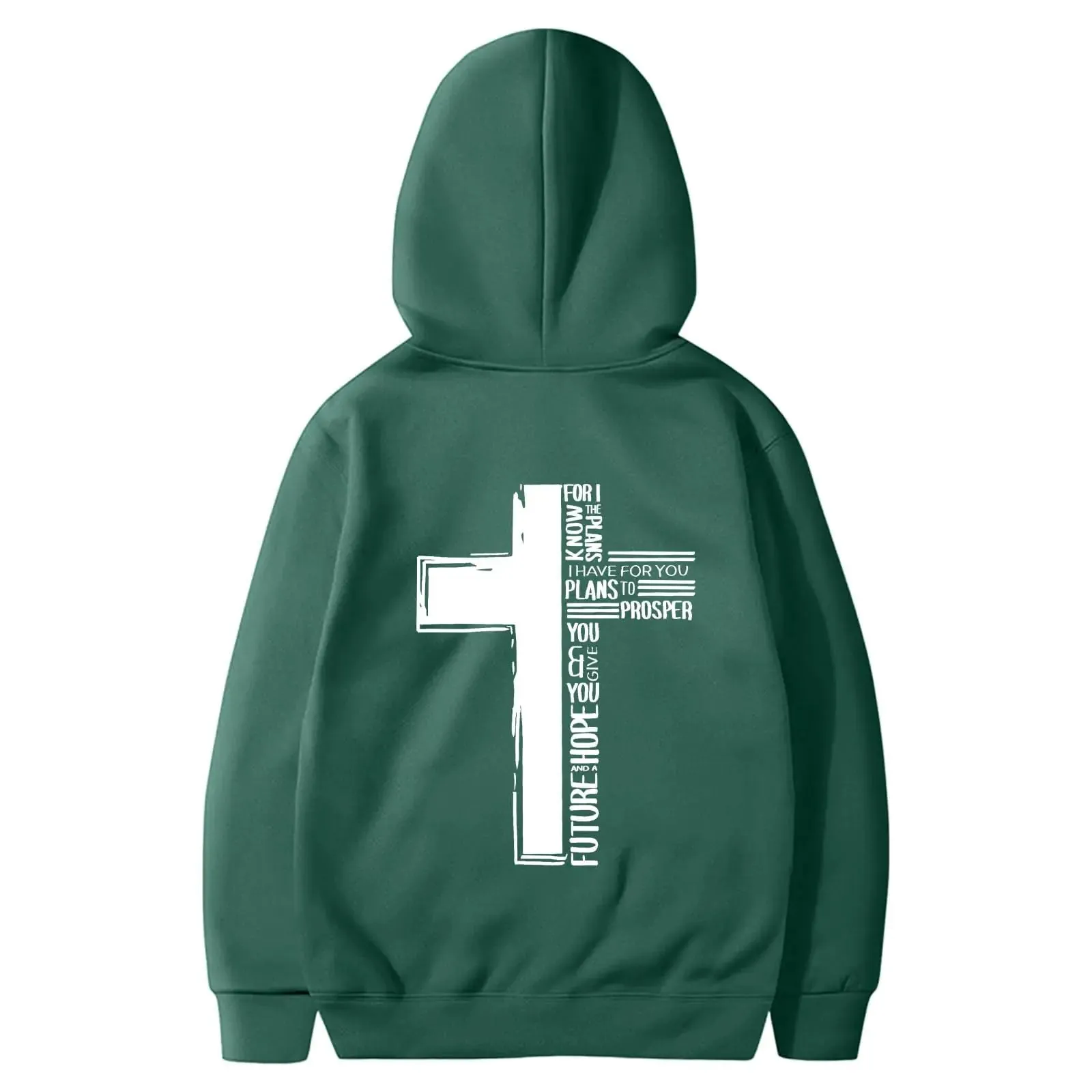 Christian Hoodies for Men Cross Graphic Drawstring Long Sleeve Pullovers Comfortable Casual Hoodies with Pockets Oversized Crewneck Sweatshirt MenGreenXXXL sold by Zulily