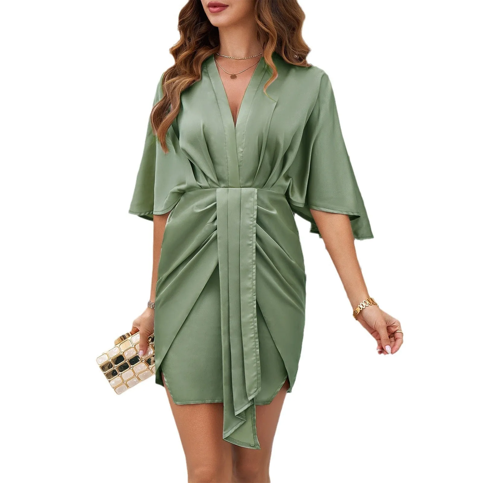 Women's Tiktok Amazon Spring/Summer Elegant Solid Color Waist Dress sold by Zulily
