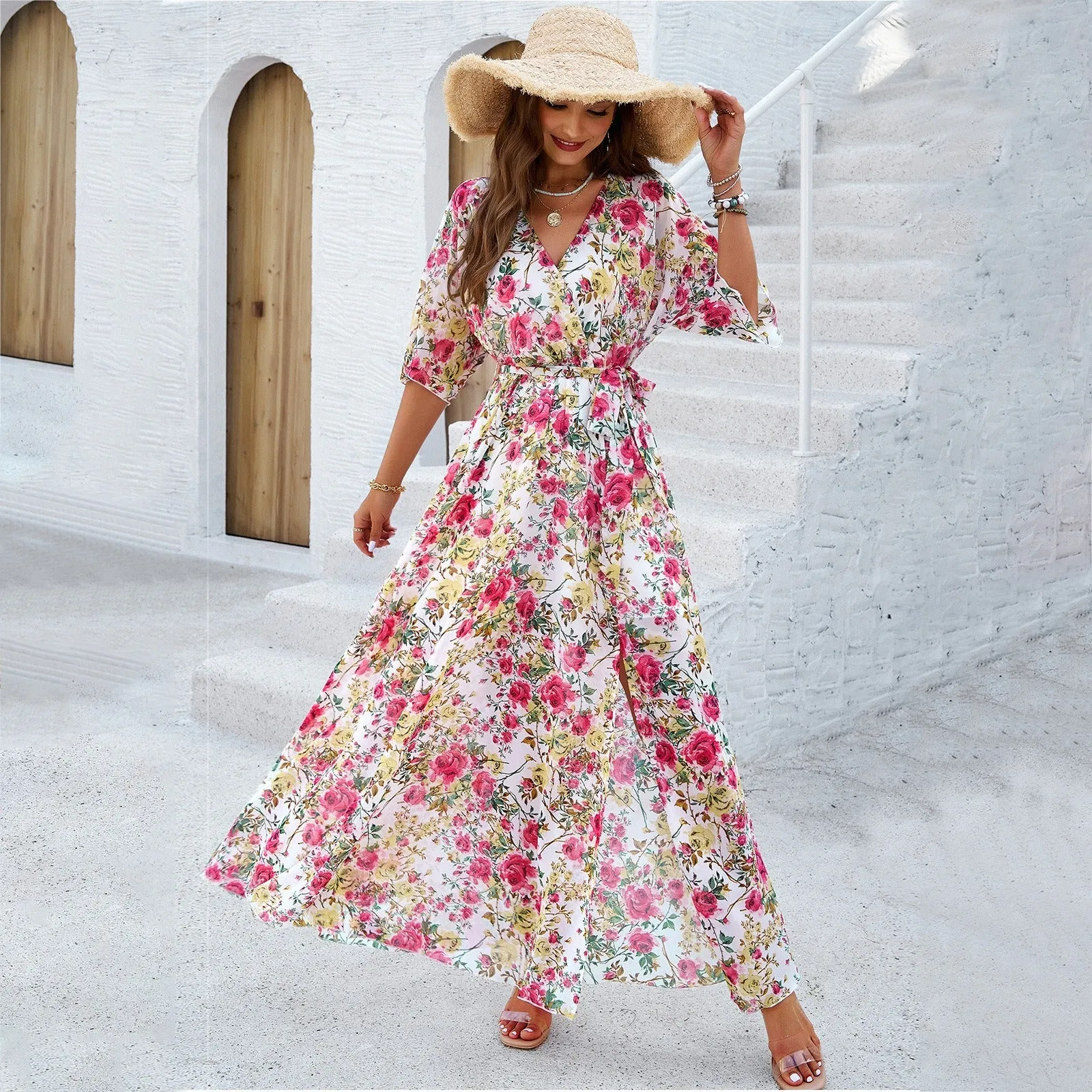 Women’s Spring/Summer Elegance Printed Waist Dress sold by Zulily product image thumbnail 4