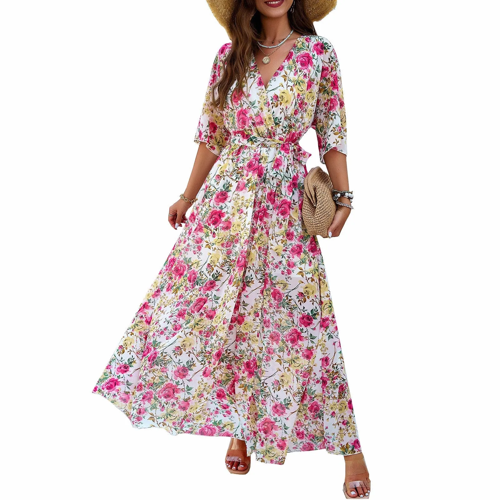 Women’s Spring/Summer Elegance Printed Waist Dress sold by Zulily product image thumbnail 5